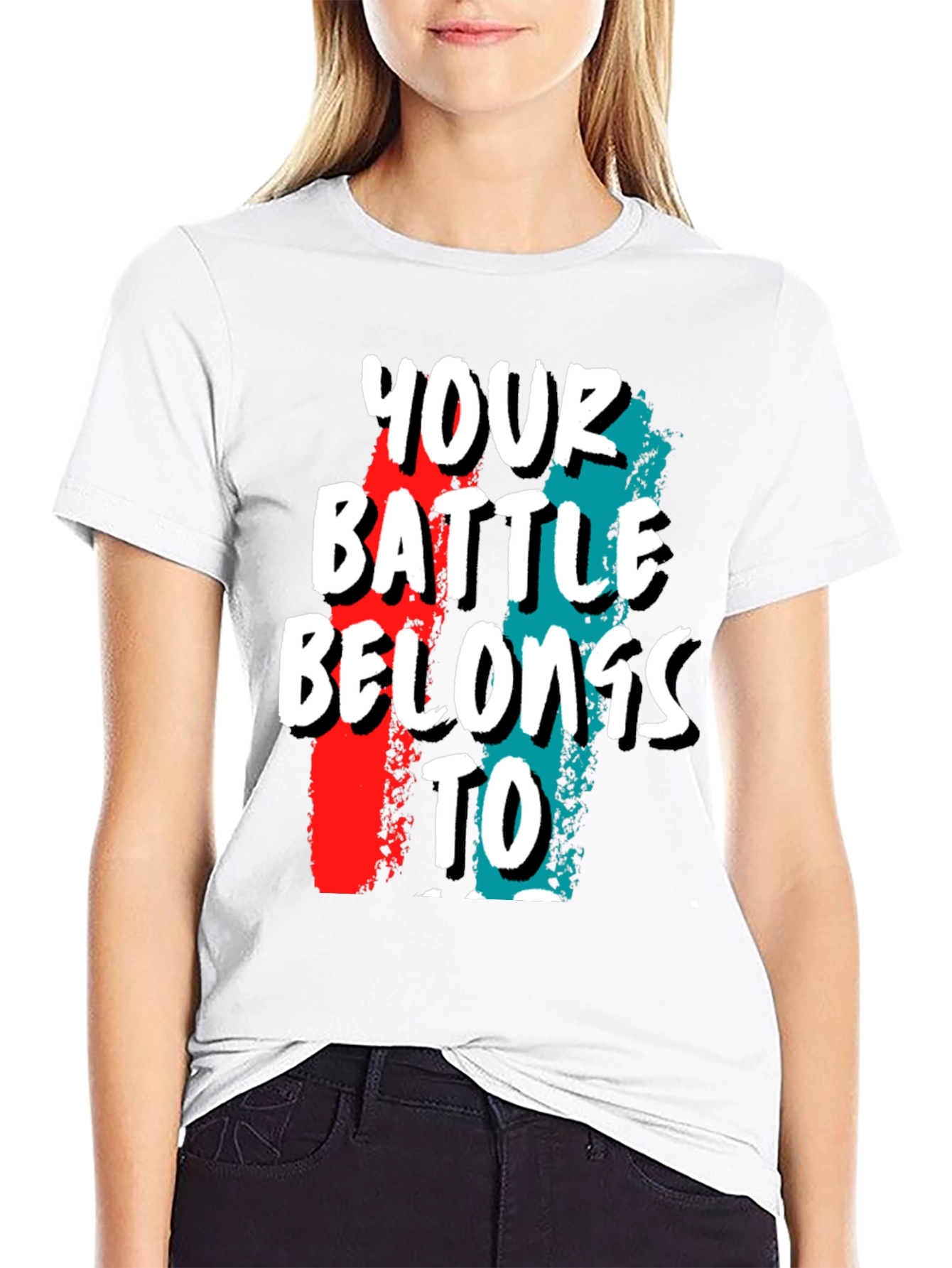 Black Your Battle Belongs To T-Shirt view 9