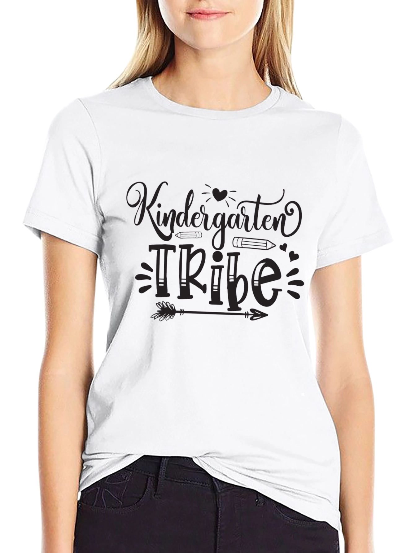 Black Kindergarten Tribe Black T-Shirt view 9