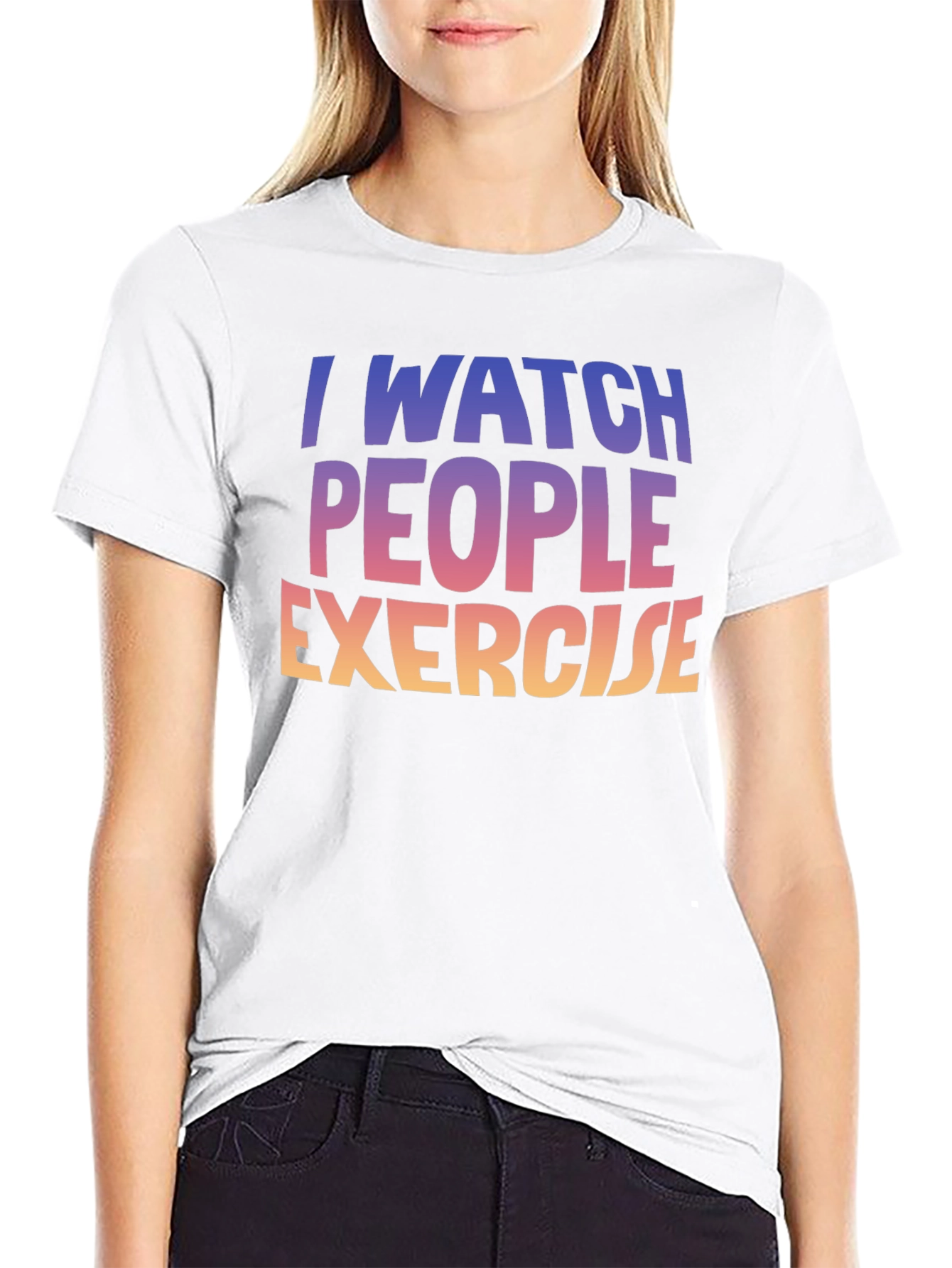 Black I Watch People Exercise Graphic Tee view 9
