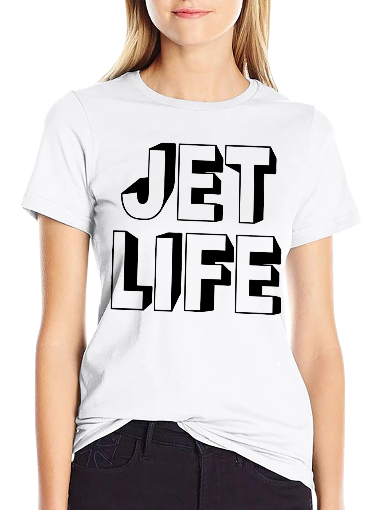 Black Jet Life Graphic Tee - Stylish Black T-Shirt view 9