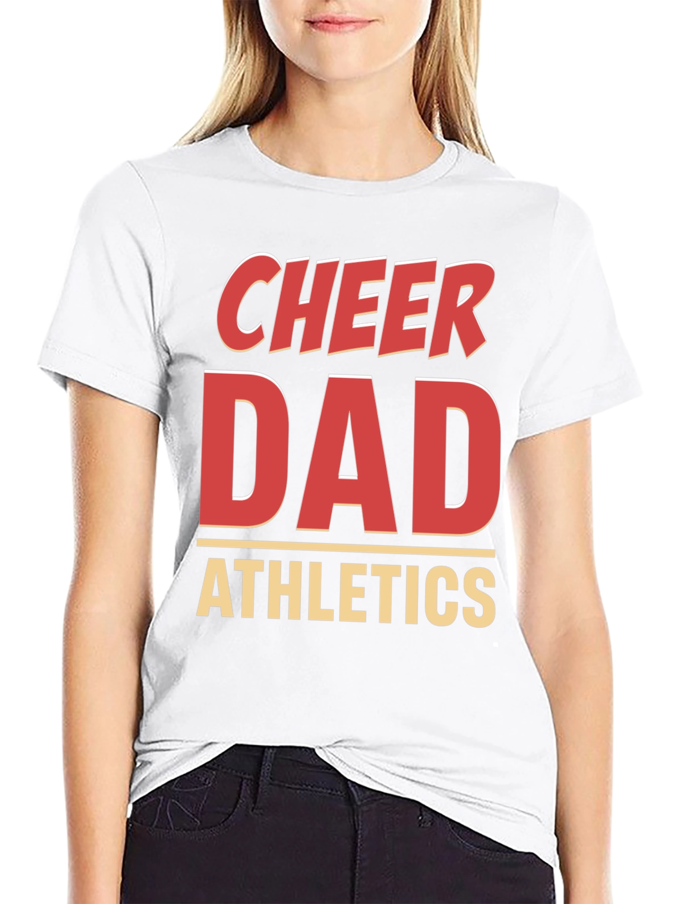 Black Cheer Dad Athletics Graphic T-Shirt view 9