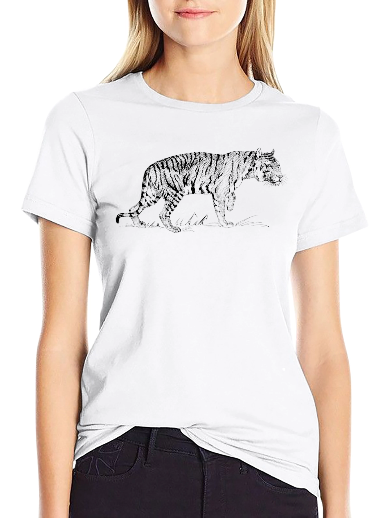 Black Black Tiger Graphic Tee - Men's Casual Style view 9
