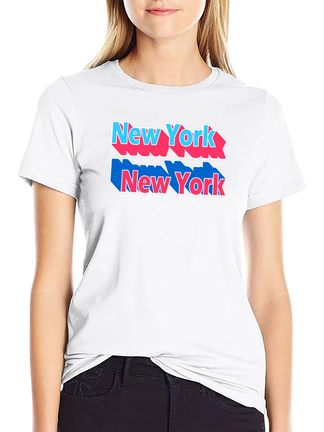 Black New York Graphic Tee, Black Cotton Shirt view 9
