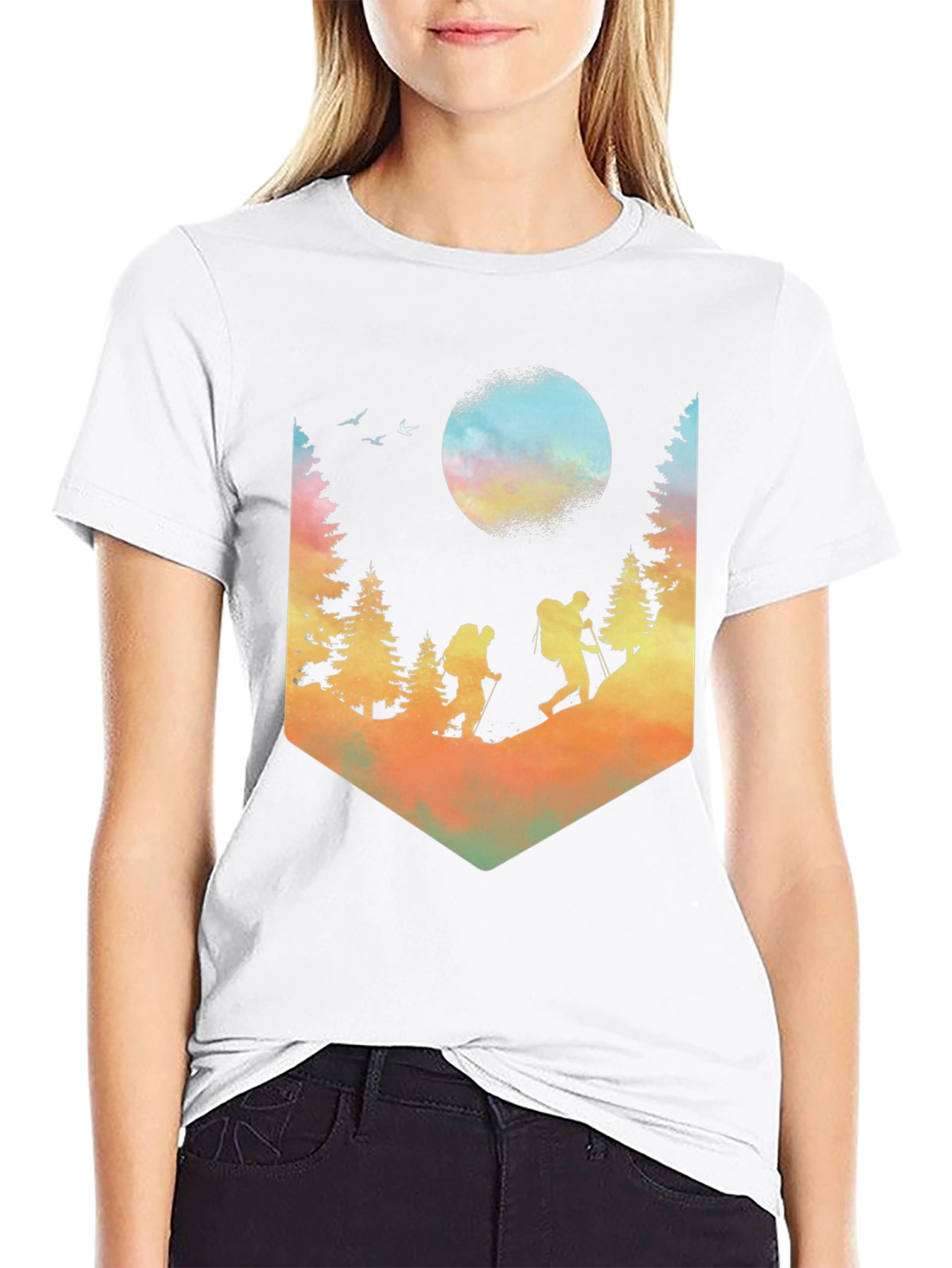 Black Hiking Adventure Graphic T-Shirt - Nature Design Tee view 9