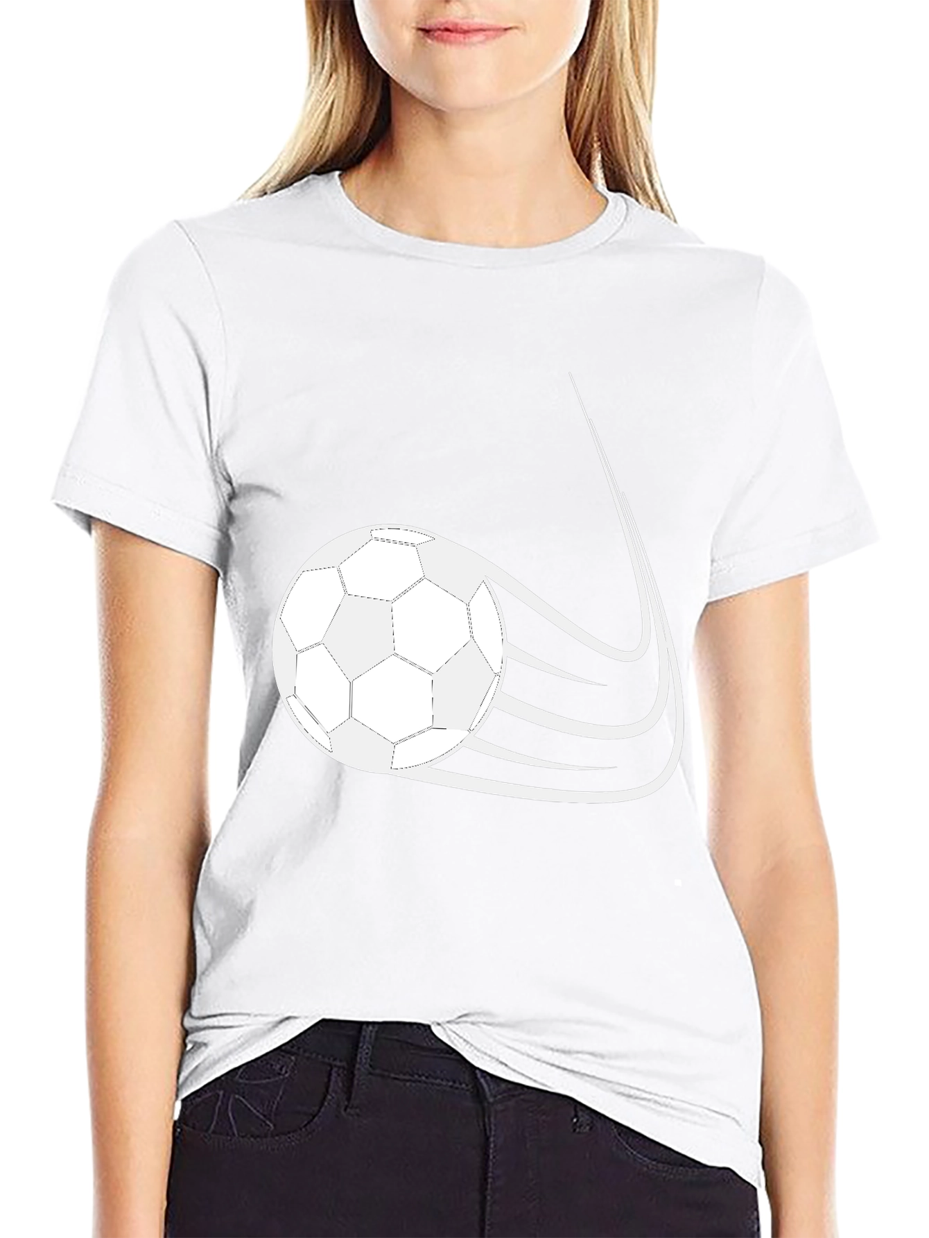 Soccer Ball Graphic Black T-Shirt - 9