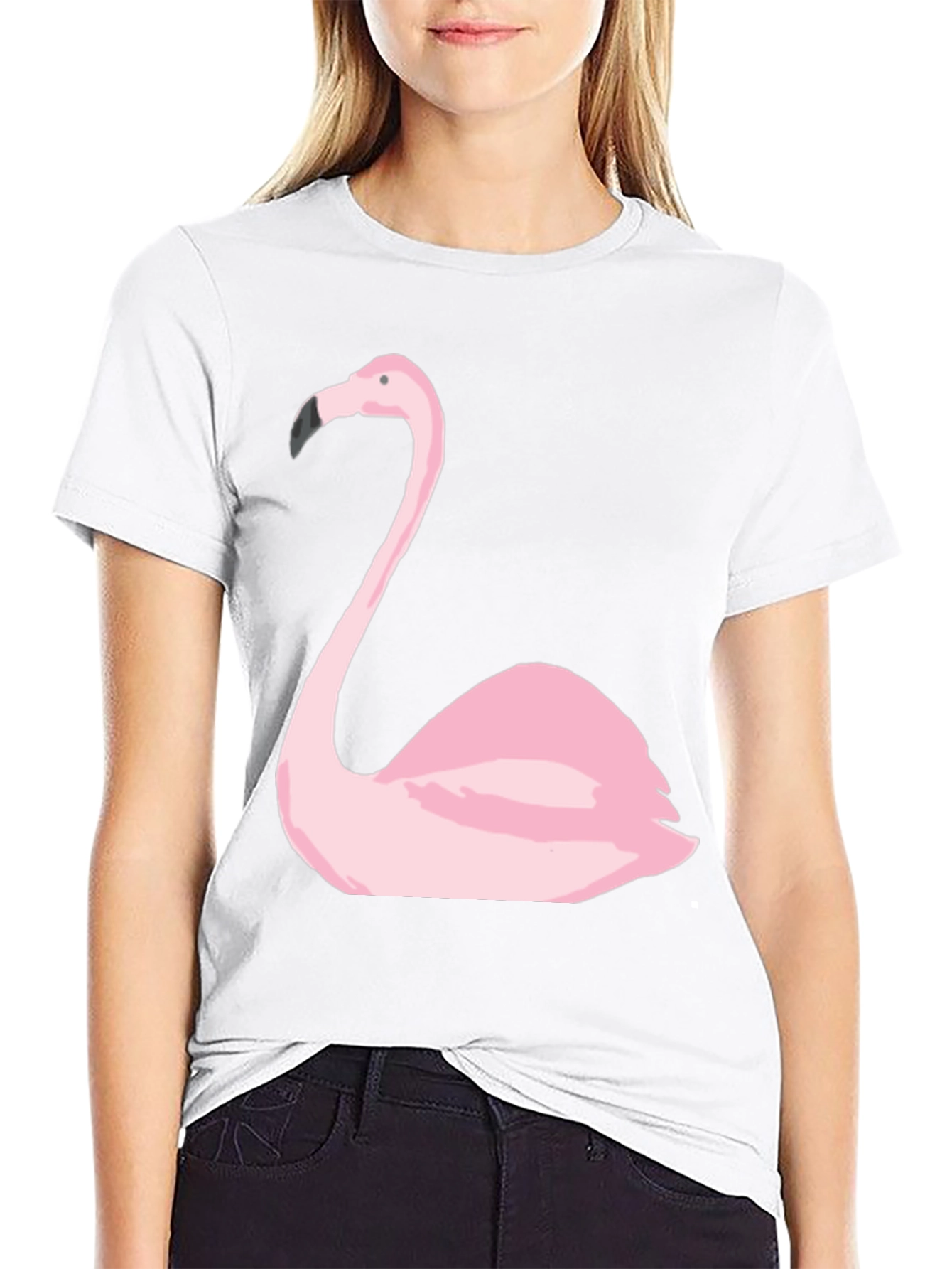 Black Flamingo Graphic Tee - Black Cotton Casual Shirt view 9