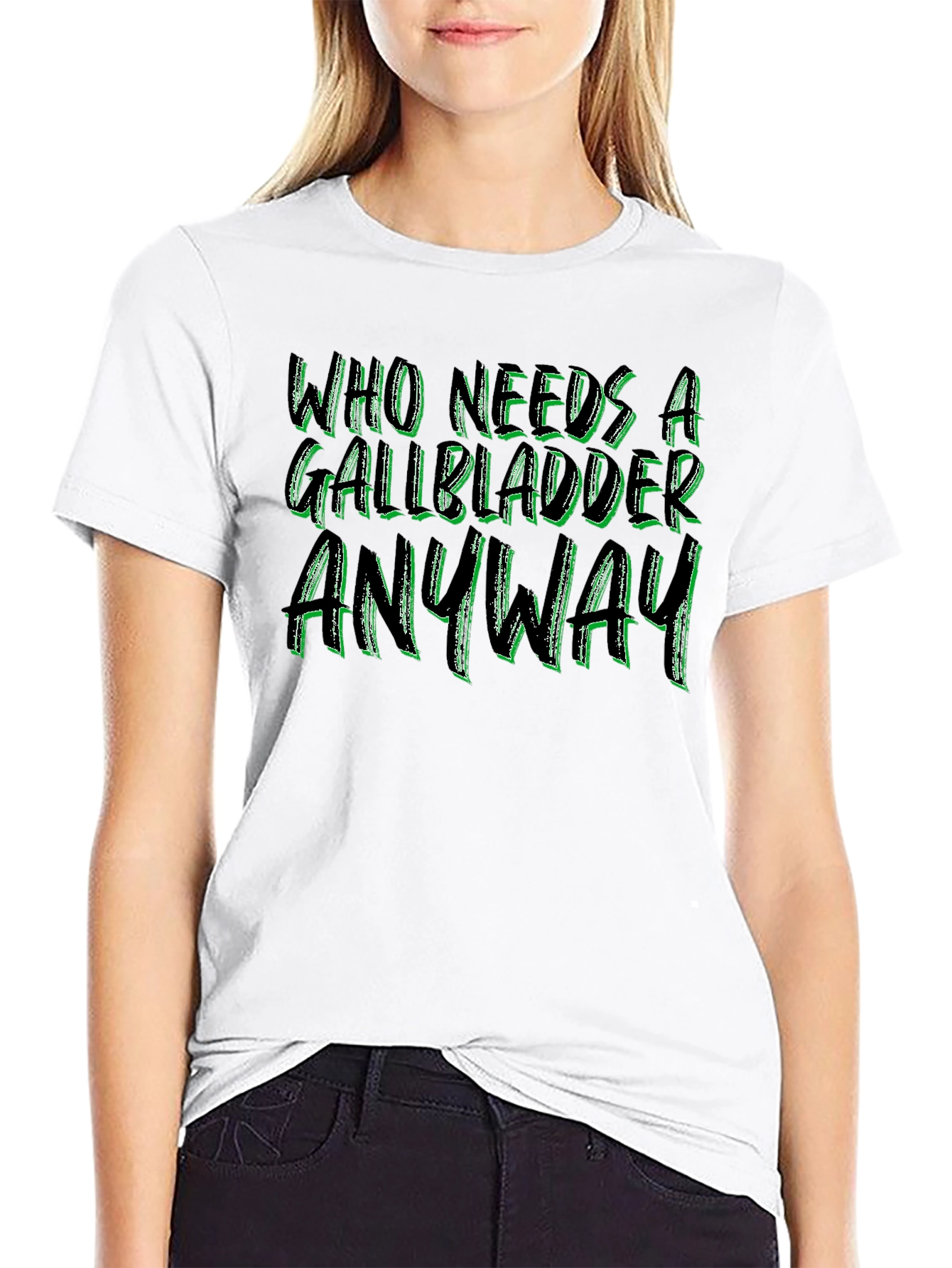 Black Who Needs a Gallbladder Anyway Black Tee view 9