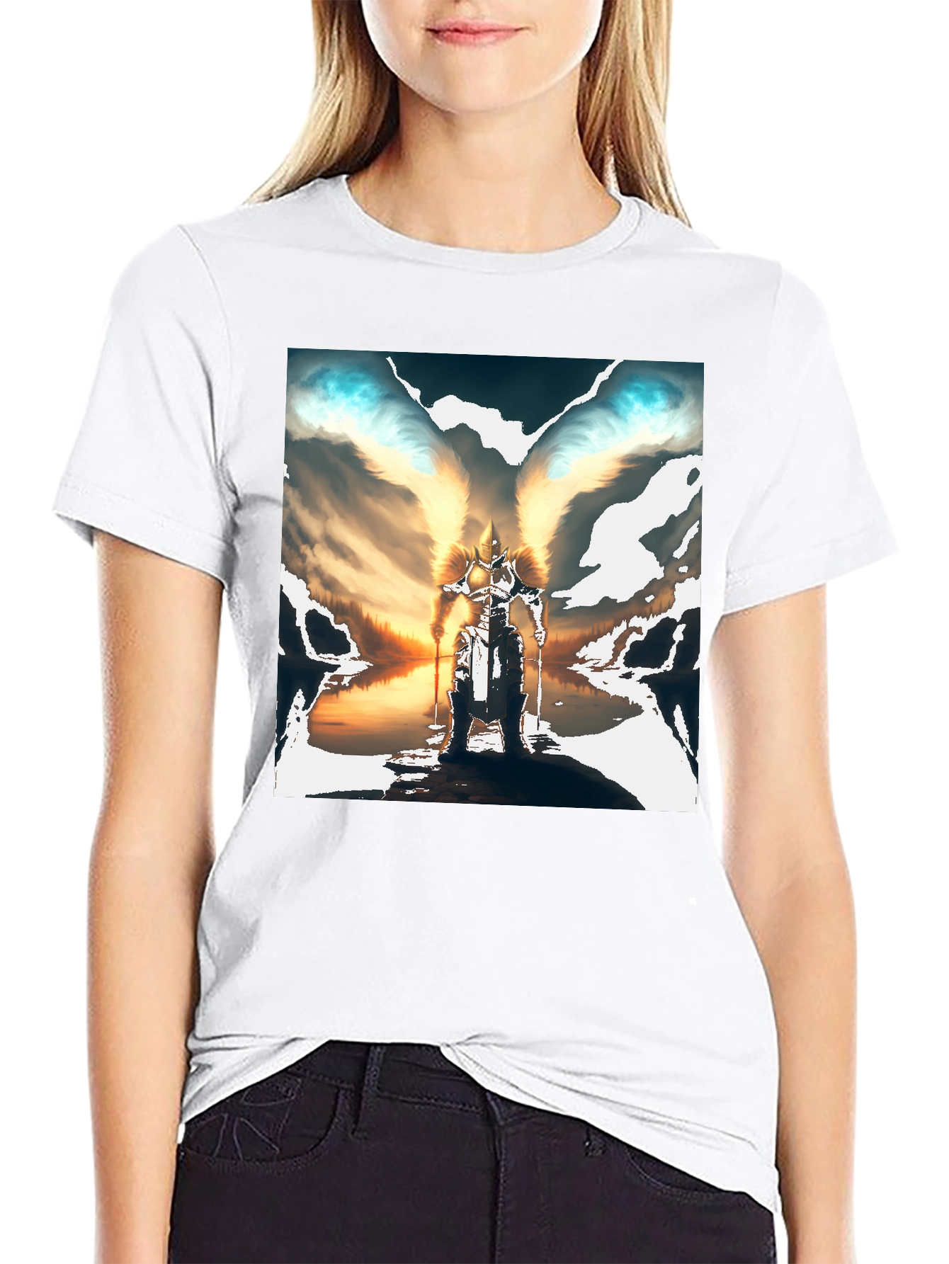 Black Winged Warrior Graphic Tee view 9