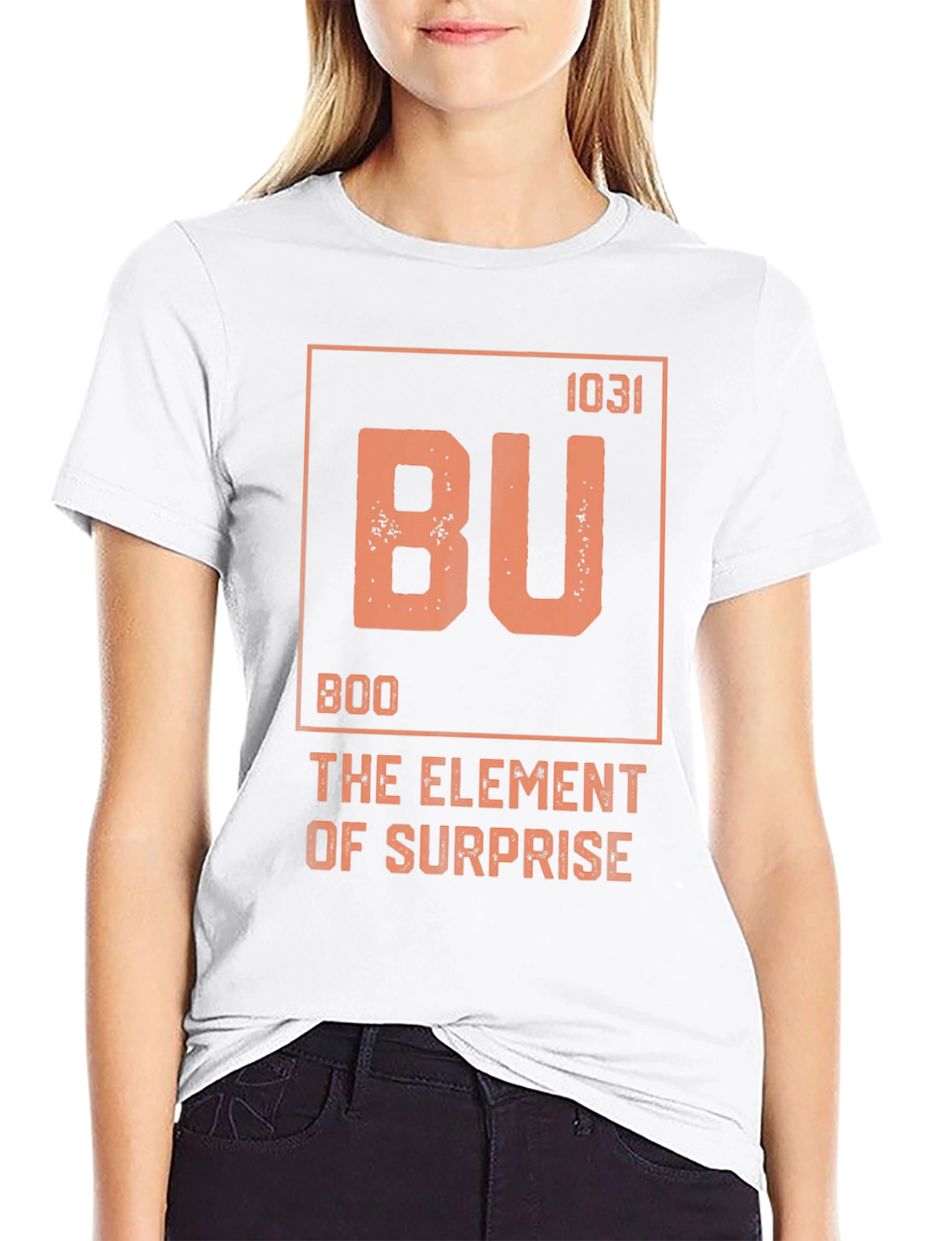 Black Boo Element of Surprise T-Shirt - Funny Halloween Tee view 9