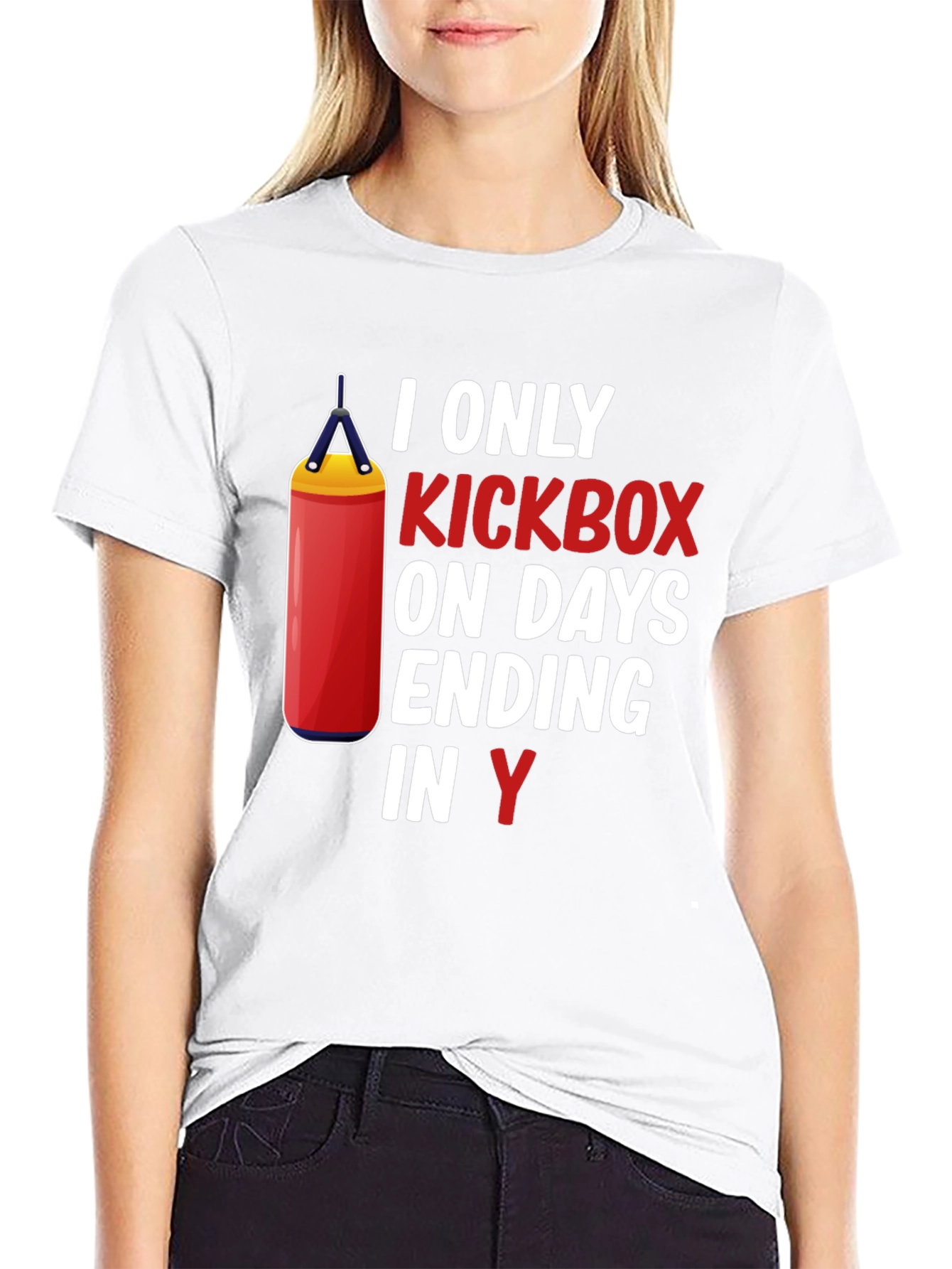 Black Kickboxer Humor T-Shirt - Days Ending in Y view 9