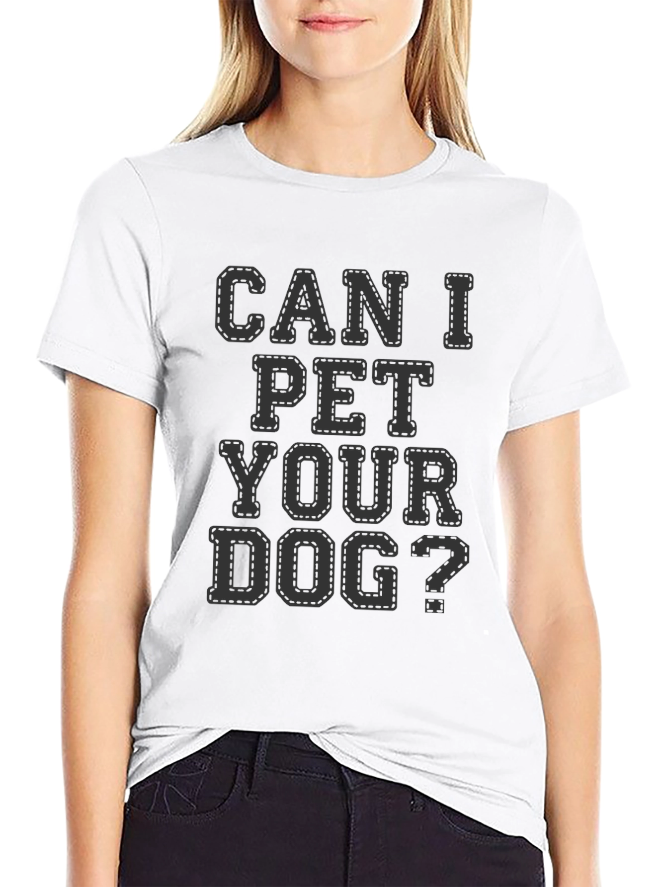 Black Can I Pet Your Dog? Graphic T-Shirt view 9