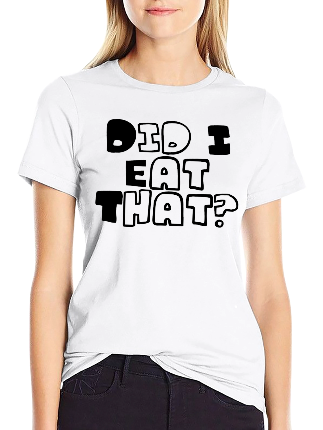 Black Did I Eat That? Graphic Tee - Humorous Black T-Shirt view 9