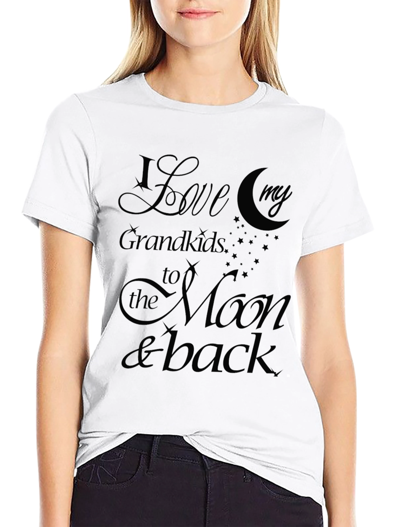 Black I Love My Grandkids to the Moon & Back Graphic T-Shirt view 9