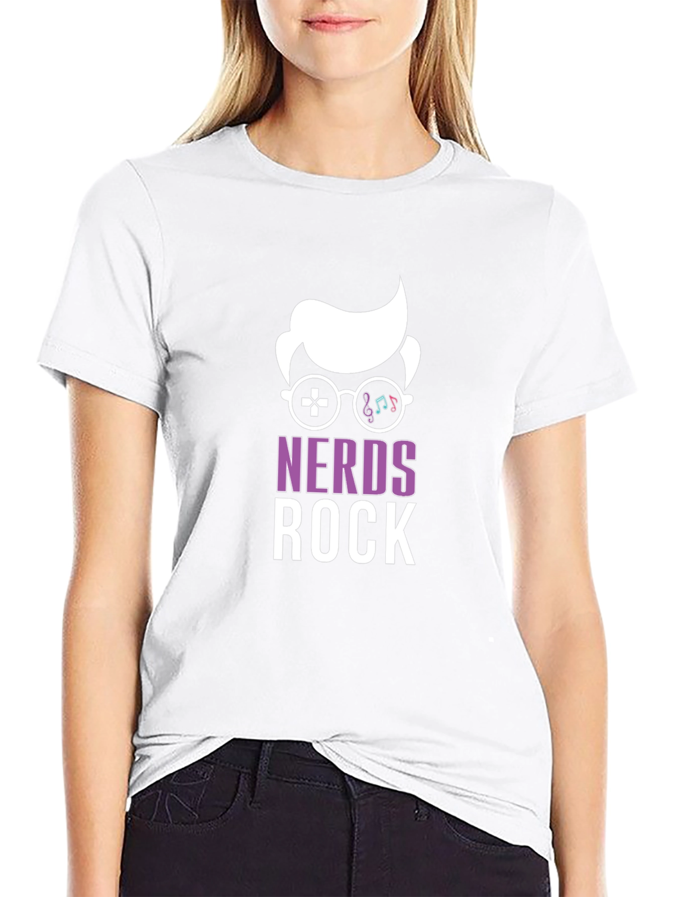 Black Nerds Rock Graphic T-Shirt - Gamer & Music Lover Tee view 9