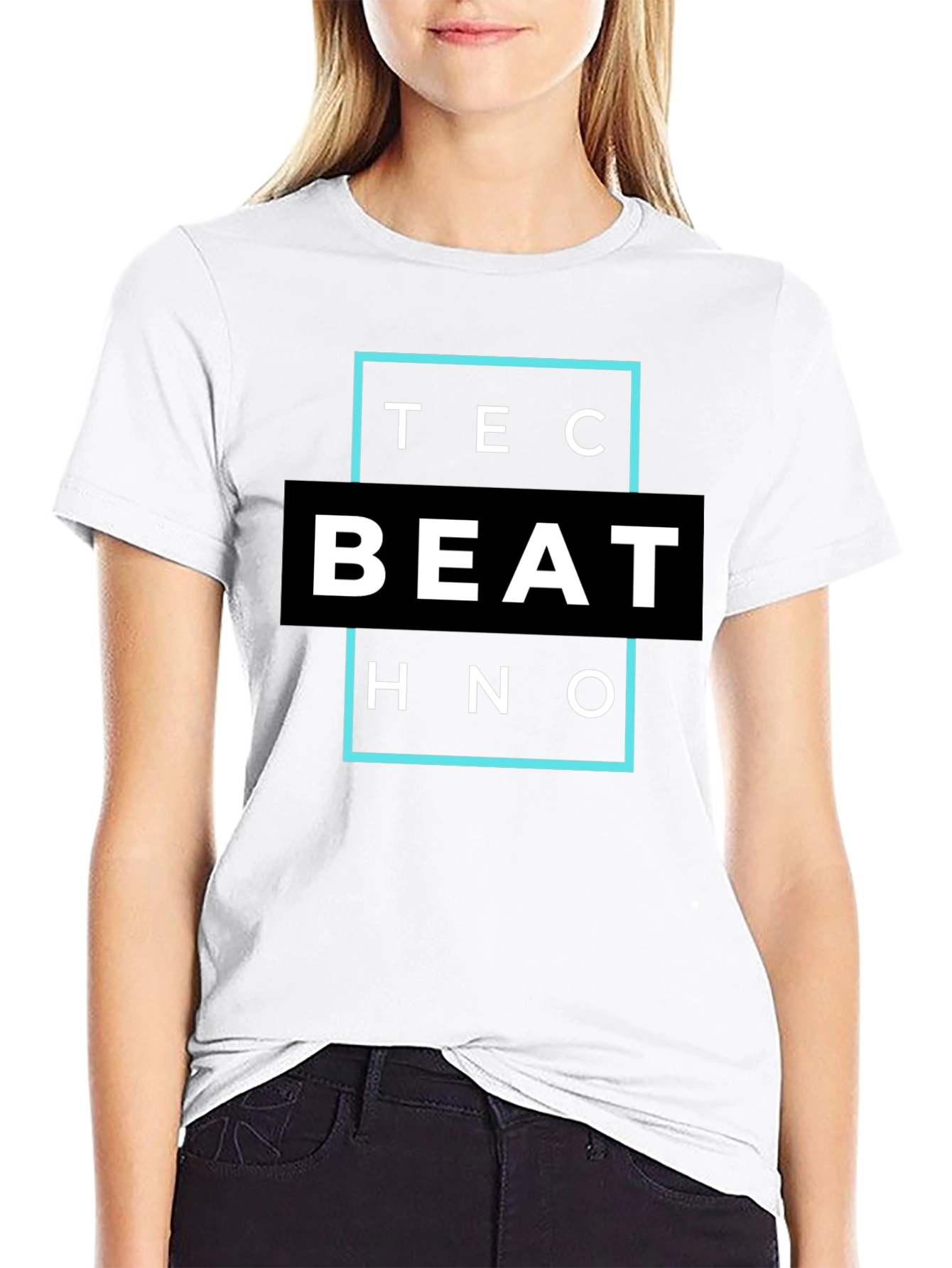Black Techno Beat T-Shirt - Modern Design view 9