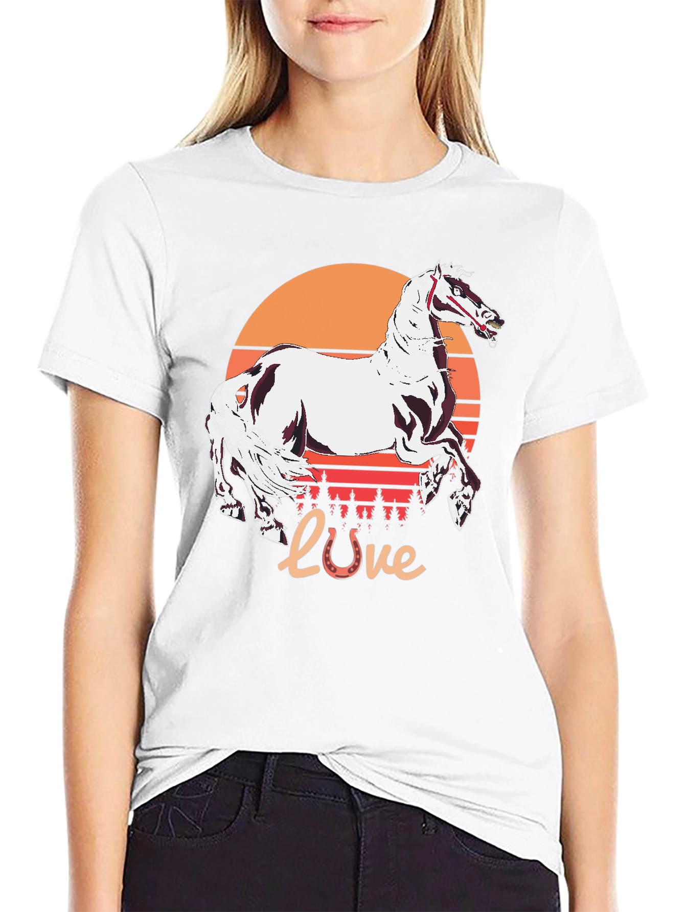 Horse Love Sunset Graphic Tee - 9