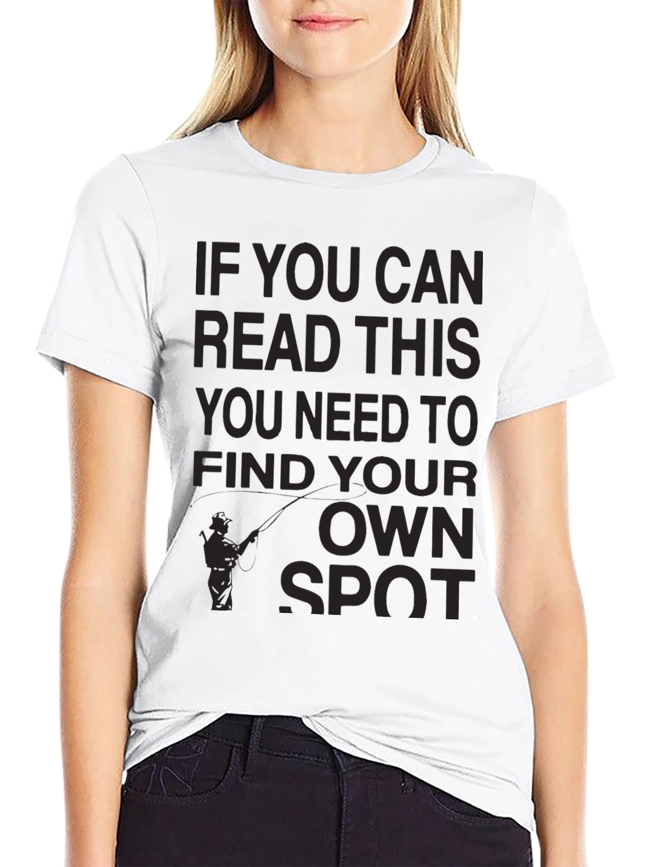 Black Fishing Humor T-Shirt: Find Your Own Spot view 9