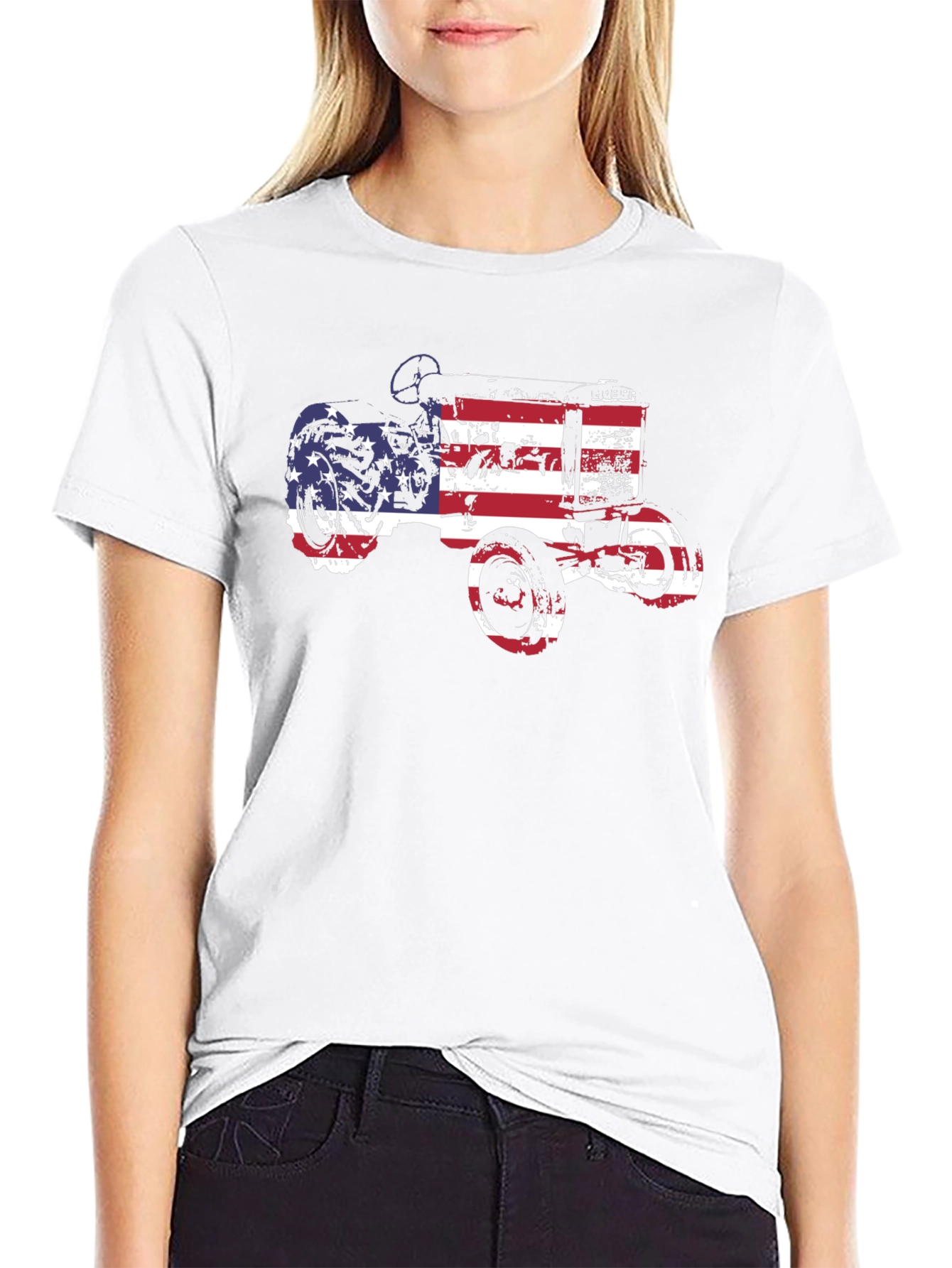 Black American Tractor Graphic Tee view 9