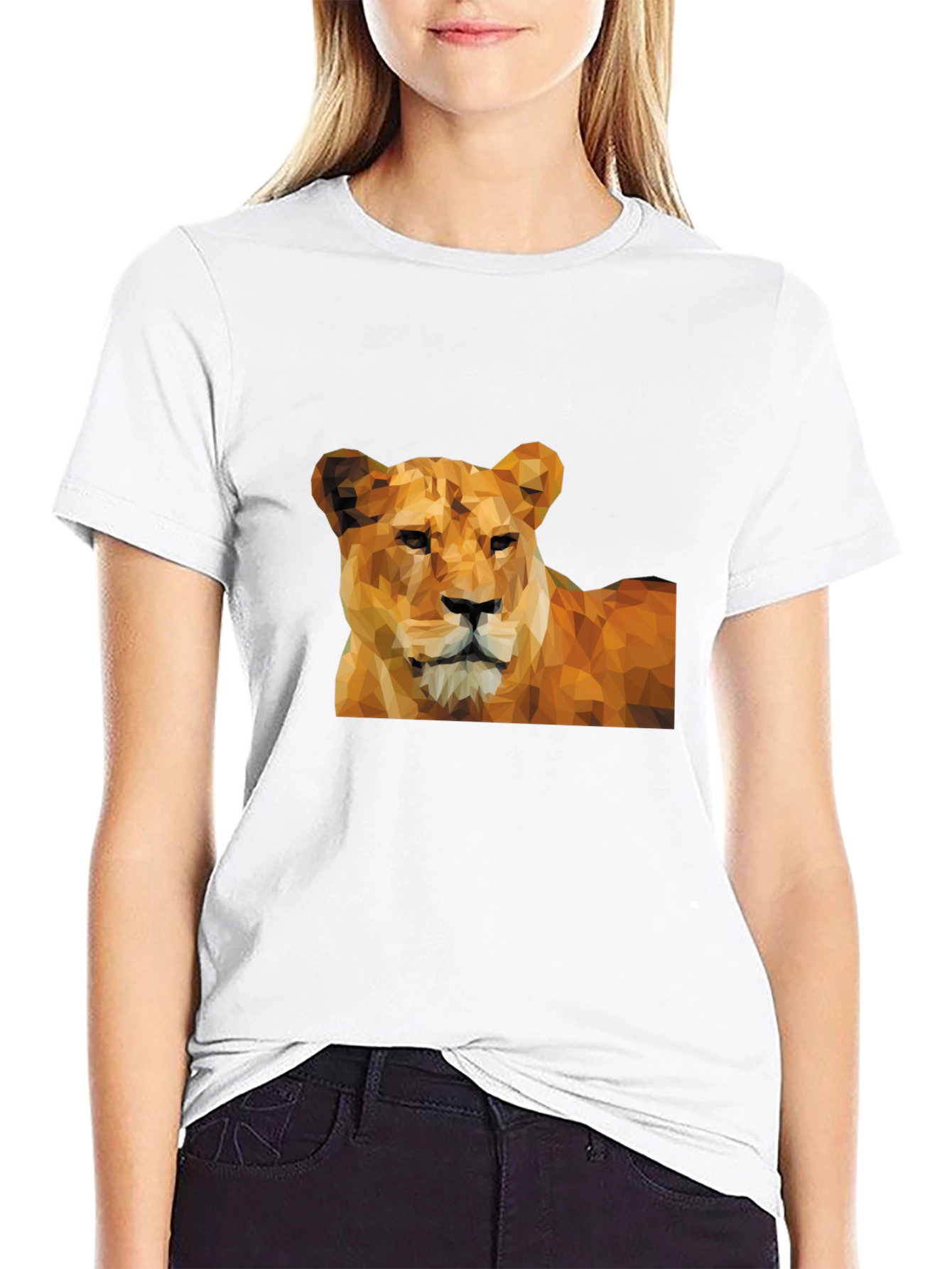 Black Lioness Graphic Print Black T-Shirt view 9