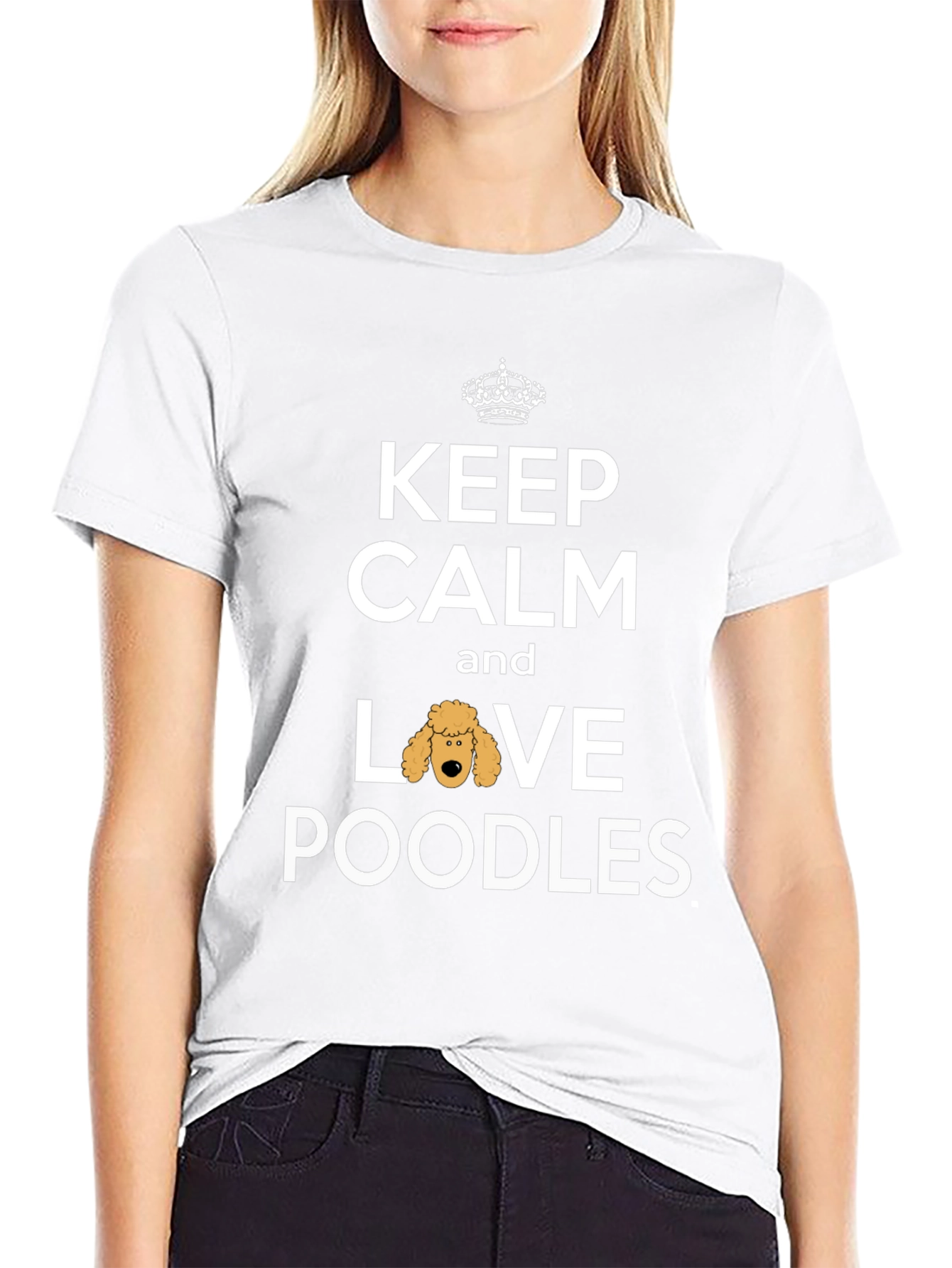 Black Keep Calm and Love Poodles T-Shirt view 9