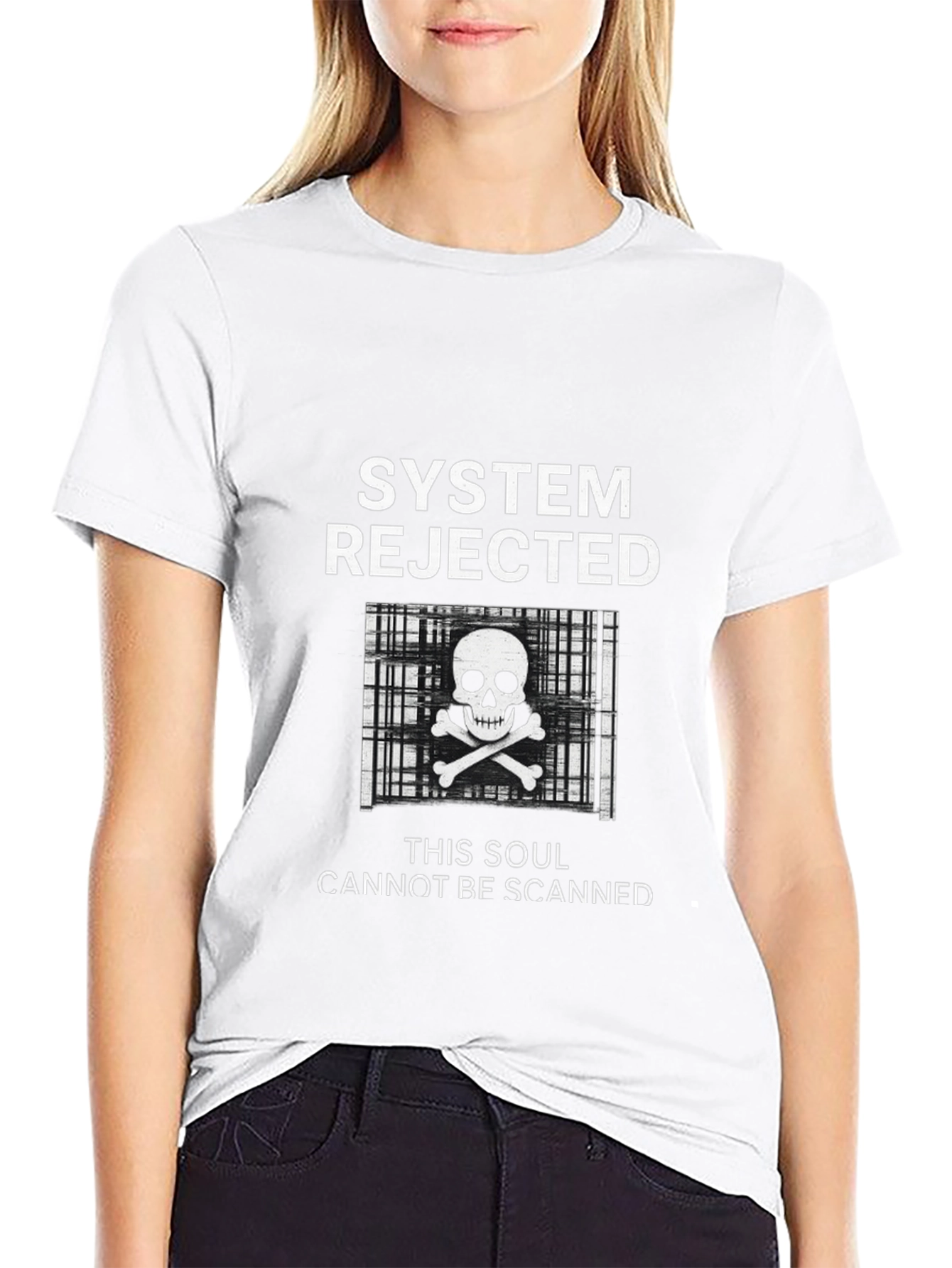 Black System Rejected Skull T-Shirt view 9