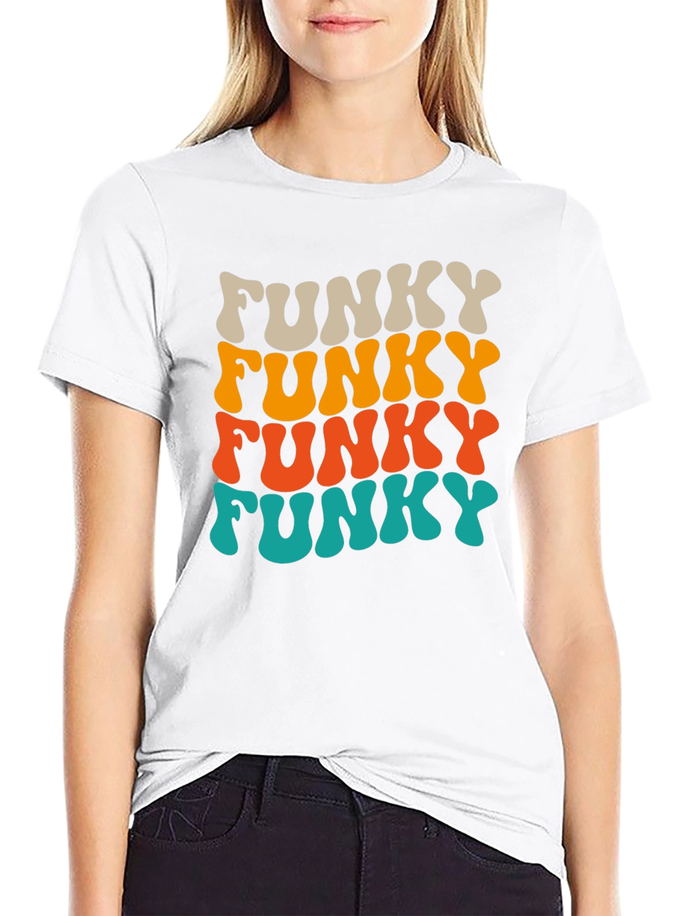 Black Funky Retro Style Graphic T-Shirt view 9