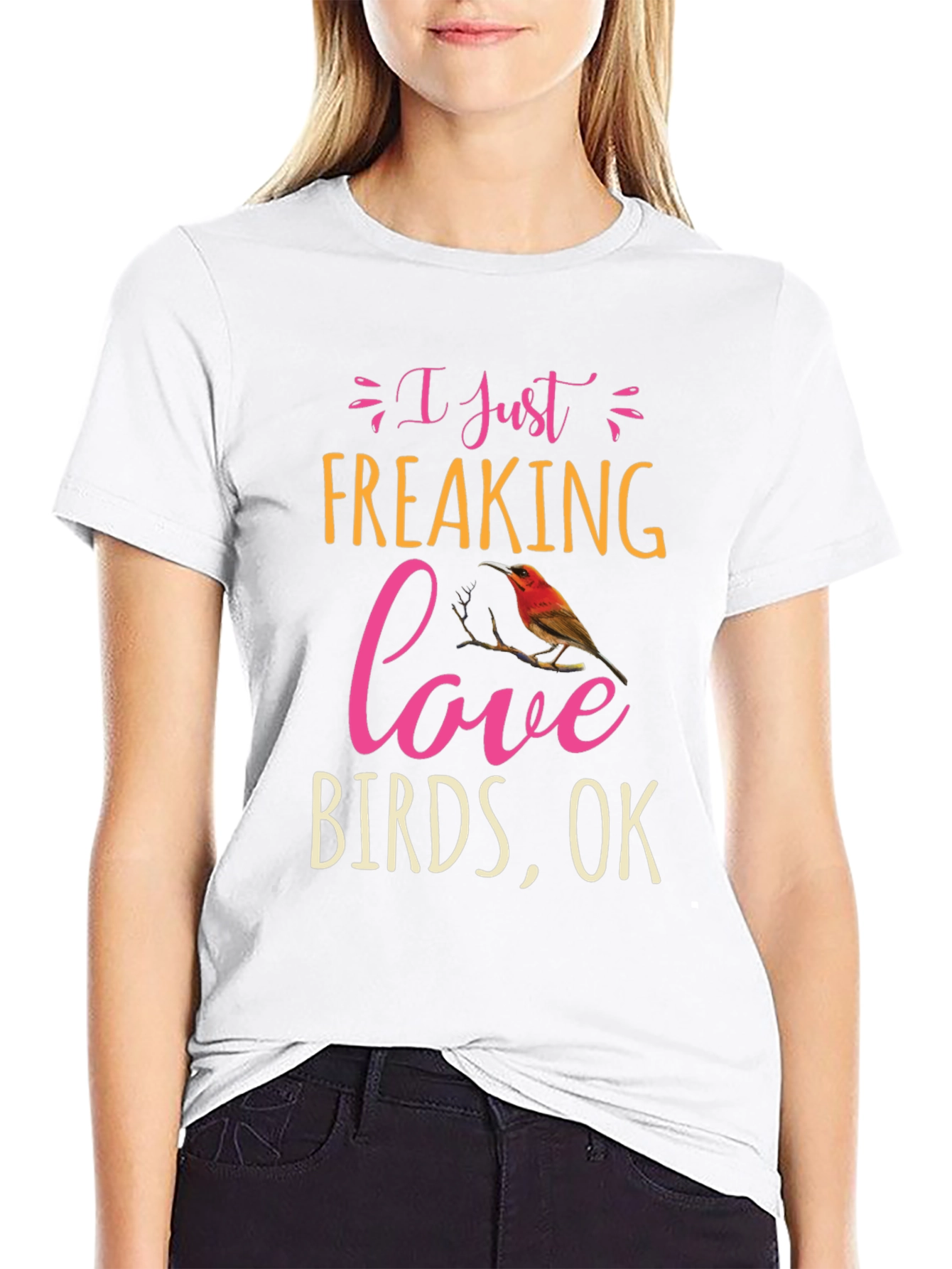Black I Just Freaking Love Birds T-Shirt view 9