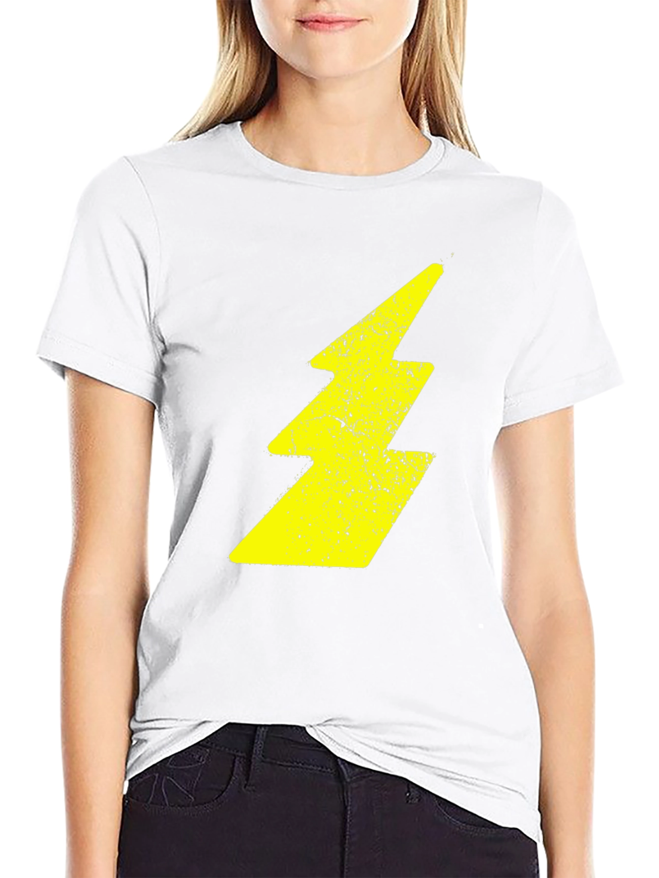 Black Lightning Bolt Graphic Black T-Shirt view 9