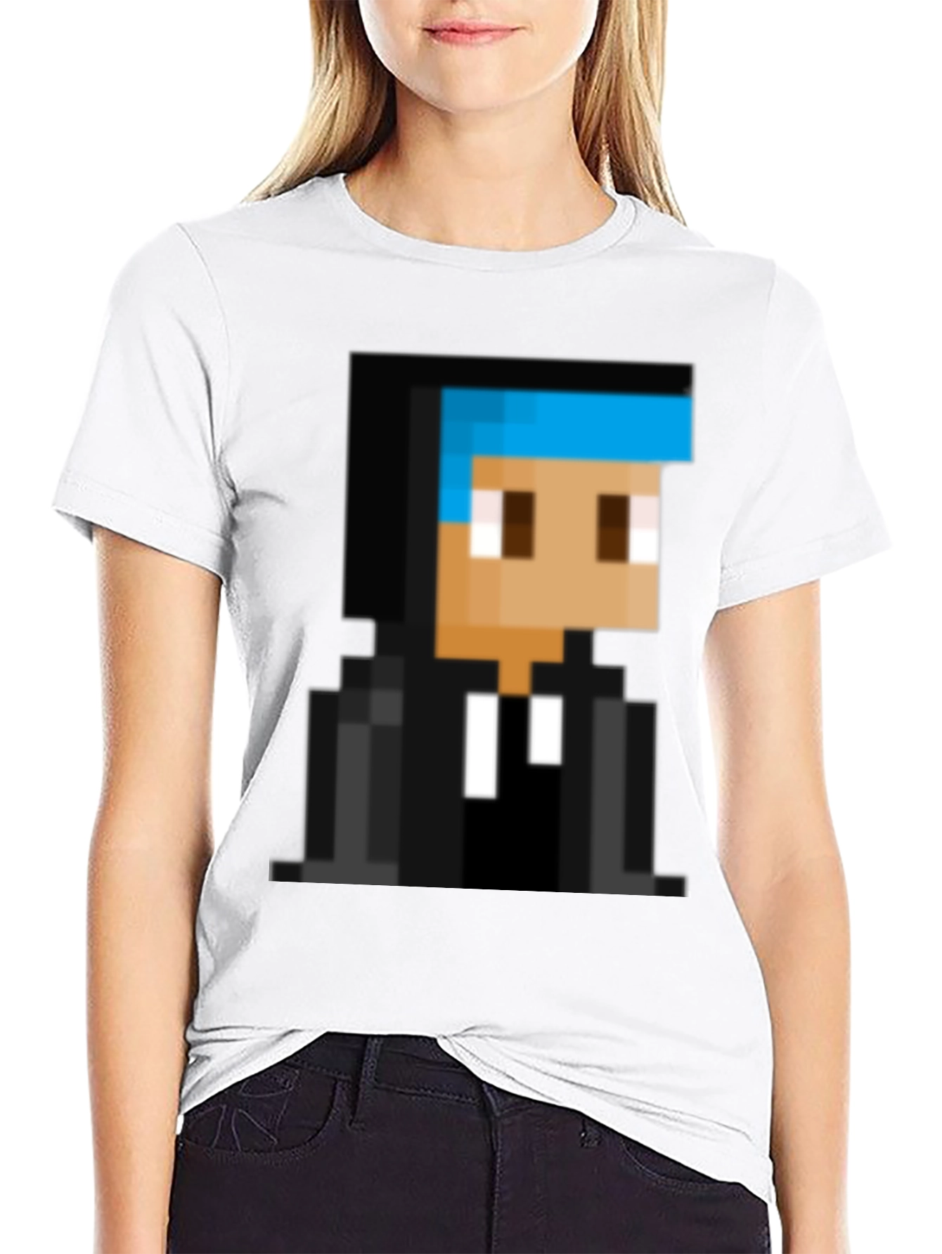 Black Pixelated Gamer T-Shirt - Black Cotton Tee view 9