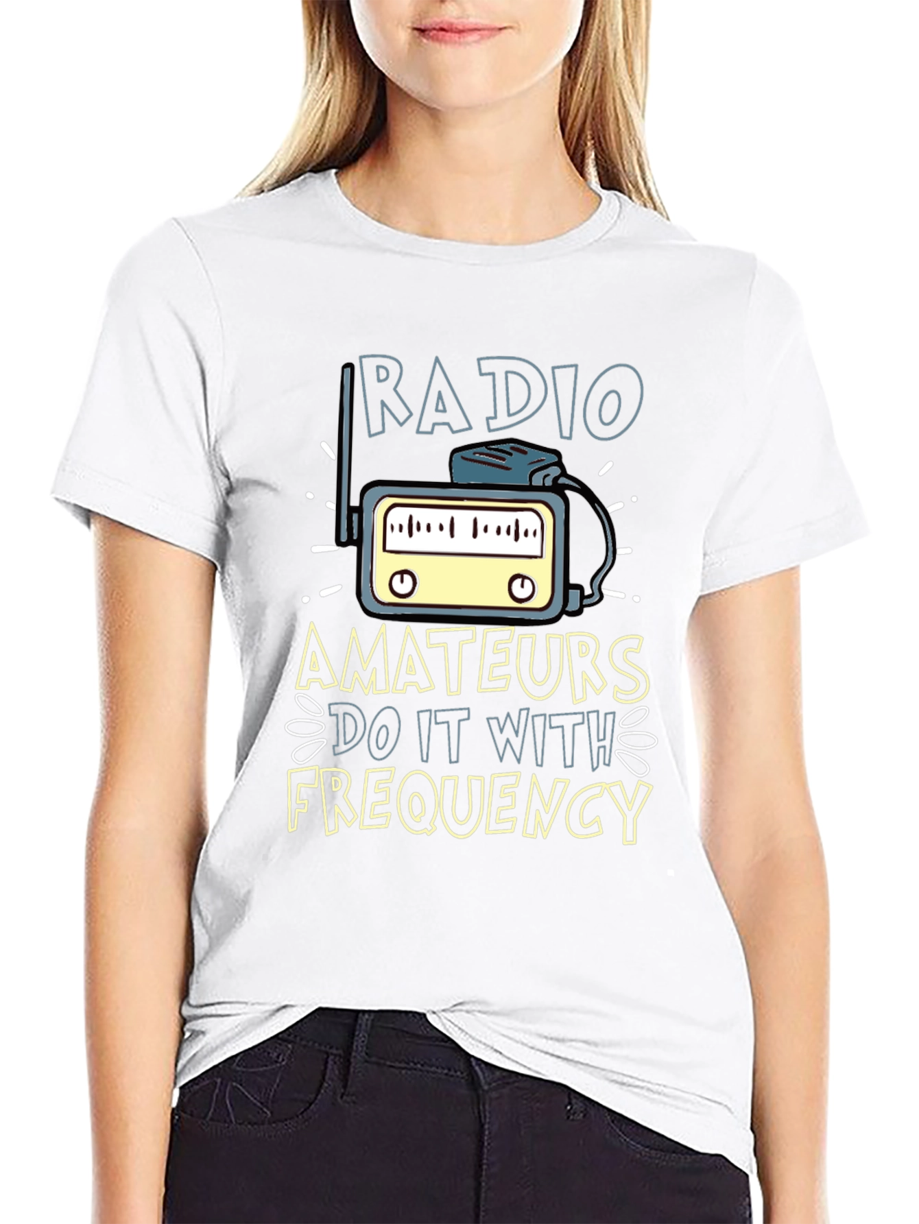 Black Radio Amateurs Frequency T-Shirt view 9
