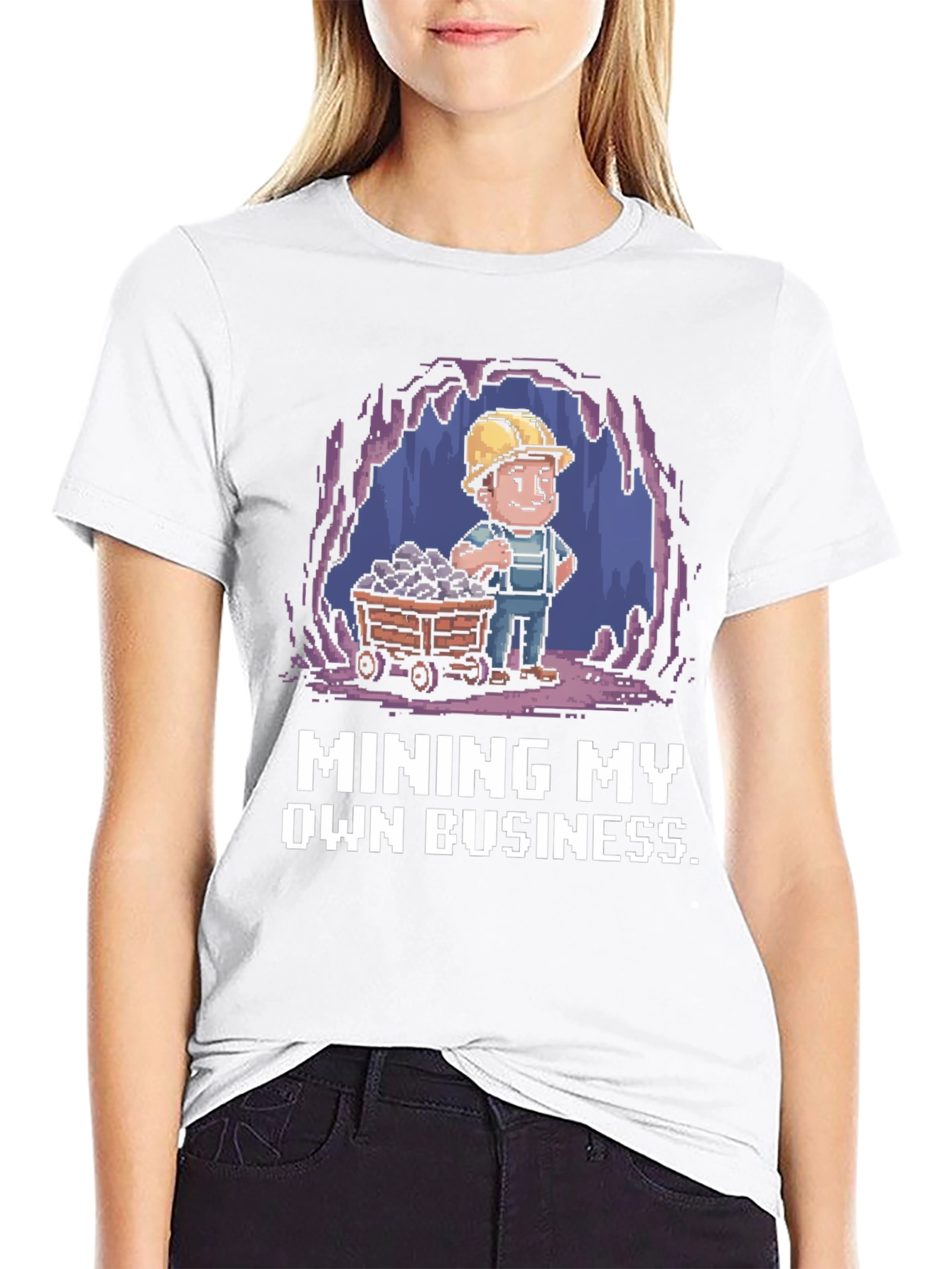 Black Mining My Own Business T-Shirt - Black Novelty Tee view 9