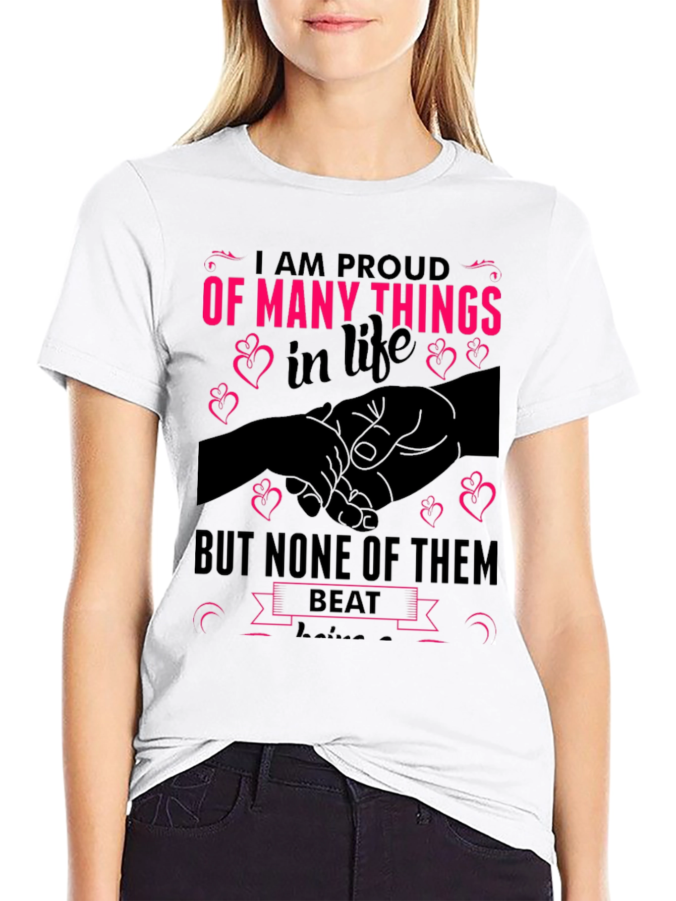 Black Proud Parent Black Graphic T-Shirt view 9