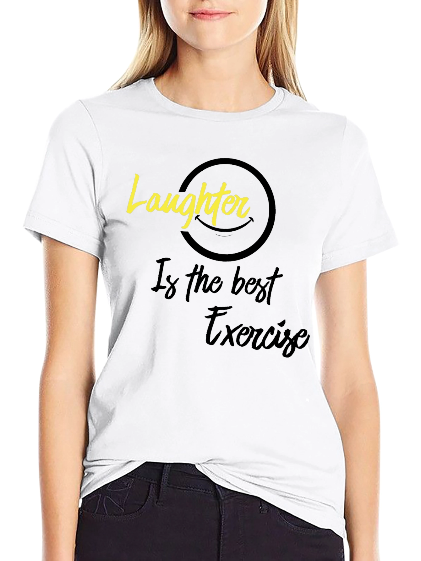 Black Laughter is the Best Exercise Graphic Tee - Unisex view 9