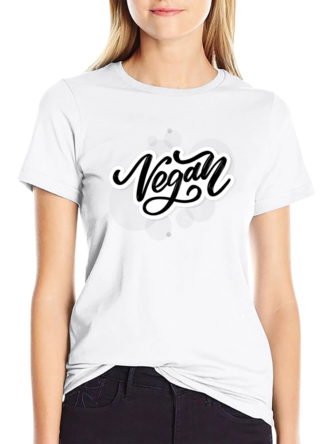 Black Vegan Script T-Shirt - Stylish & Comfortable view 9