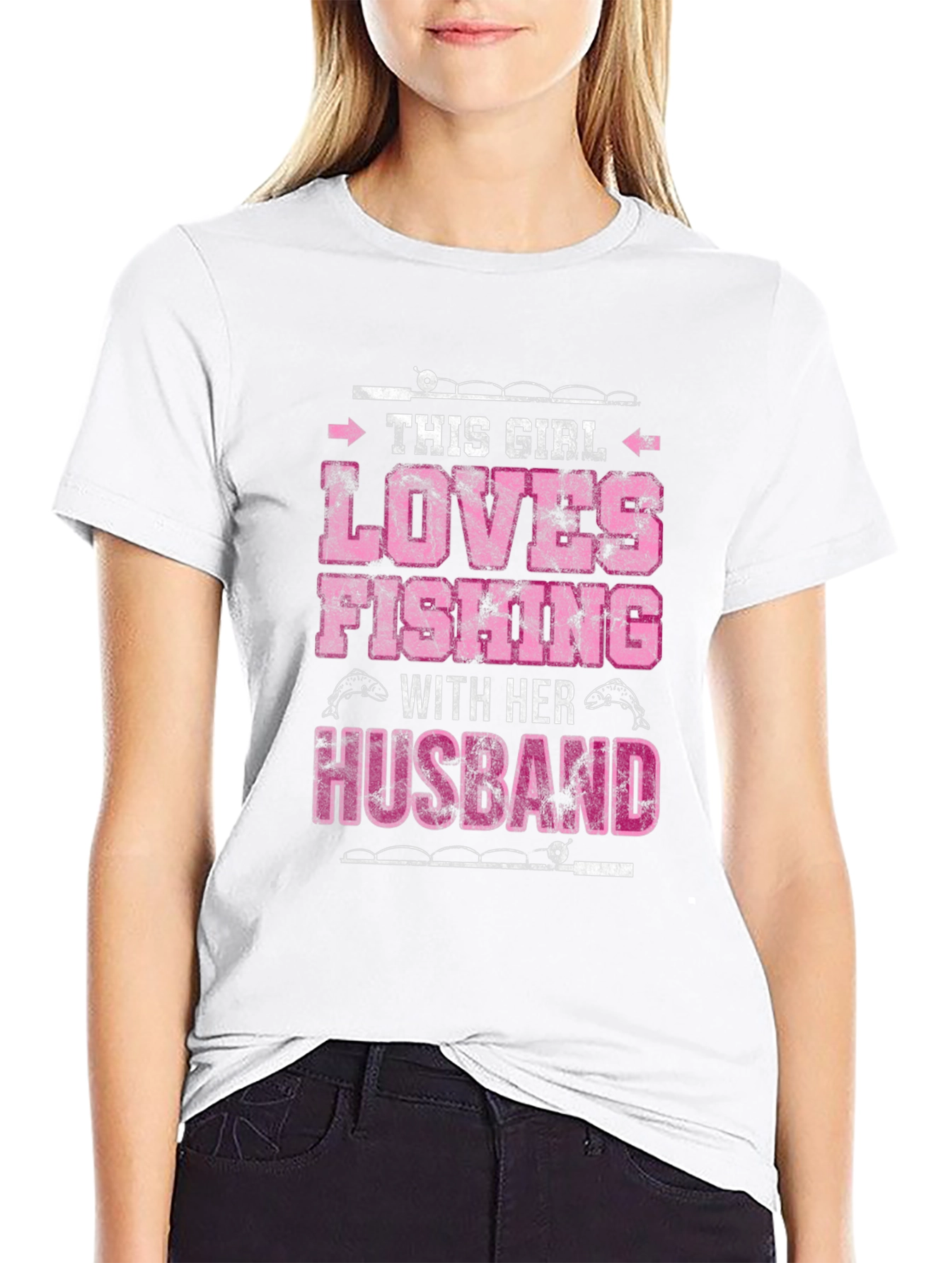 Black Fishing Lover T-Shirt - Wife Gift view 9