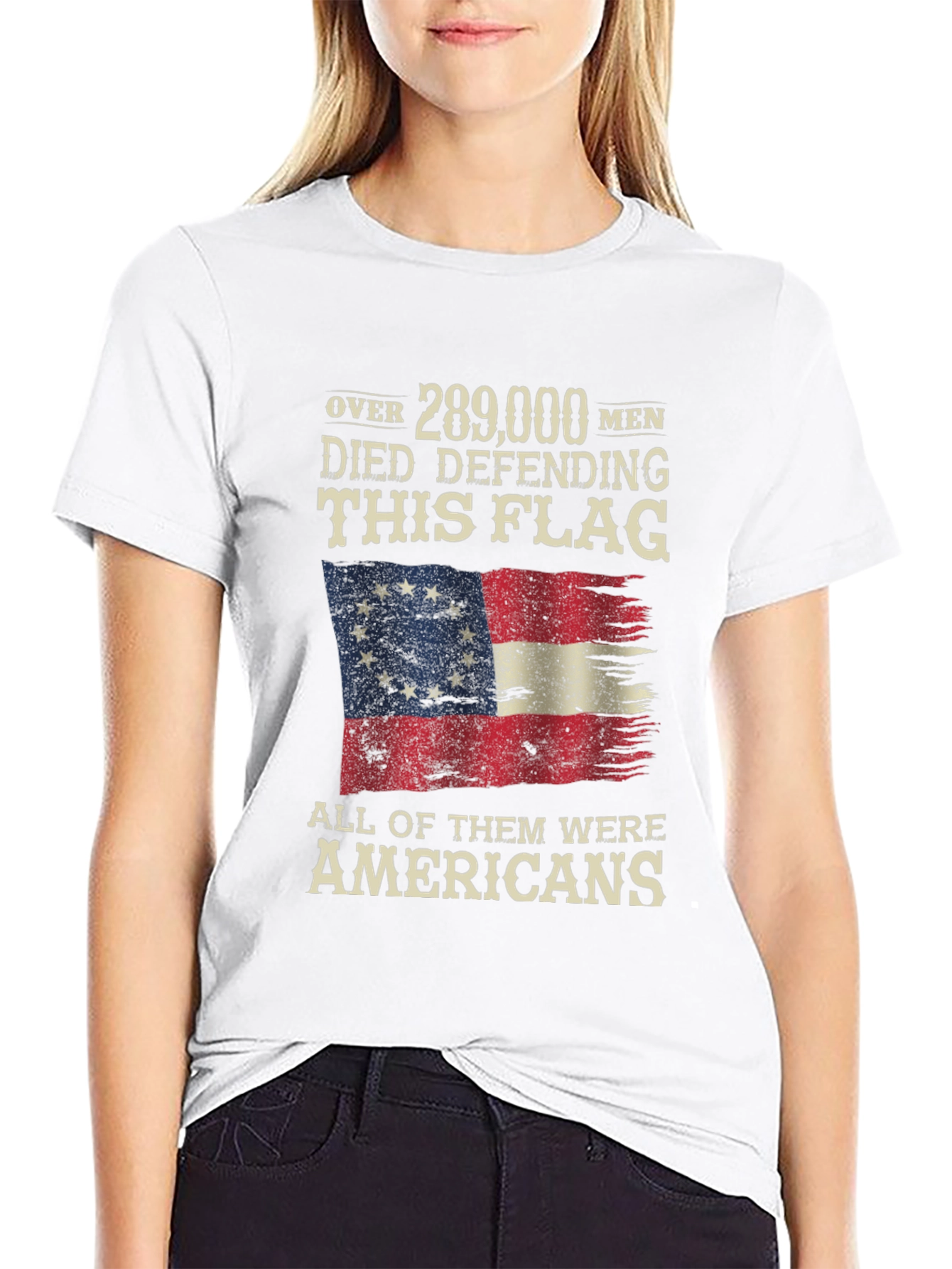 Black Patriotic American Flag T-Shirt view 9
