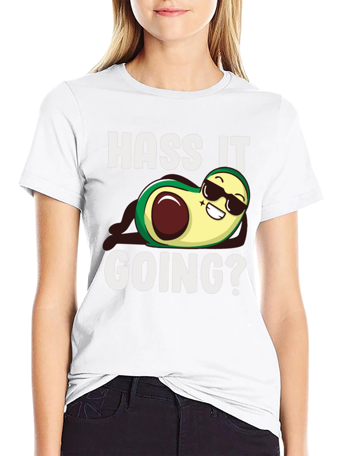 Black Hass It Going? Avocado Graphic T-Shirt - Funny Pun Tee view 9