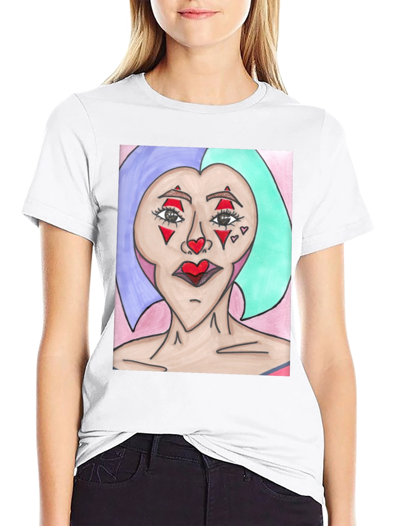 Black Unique Art Graphic Tee - Statement T-Shirt view 9