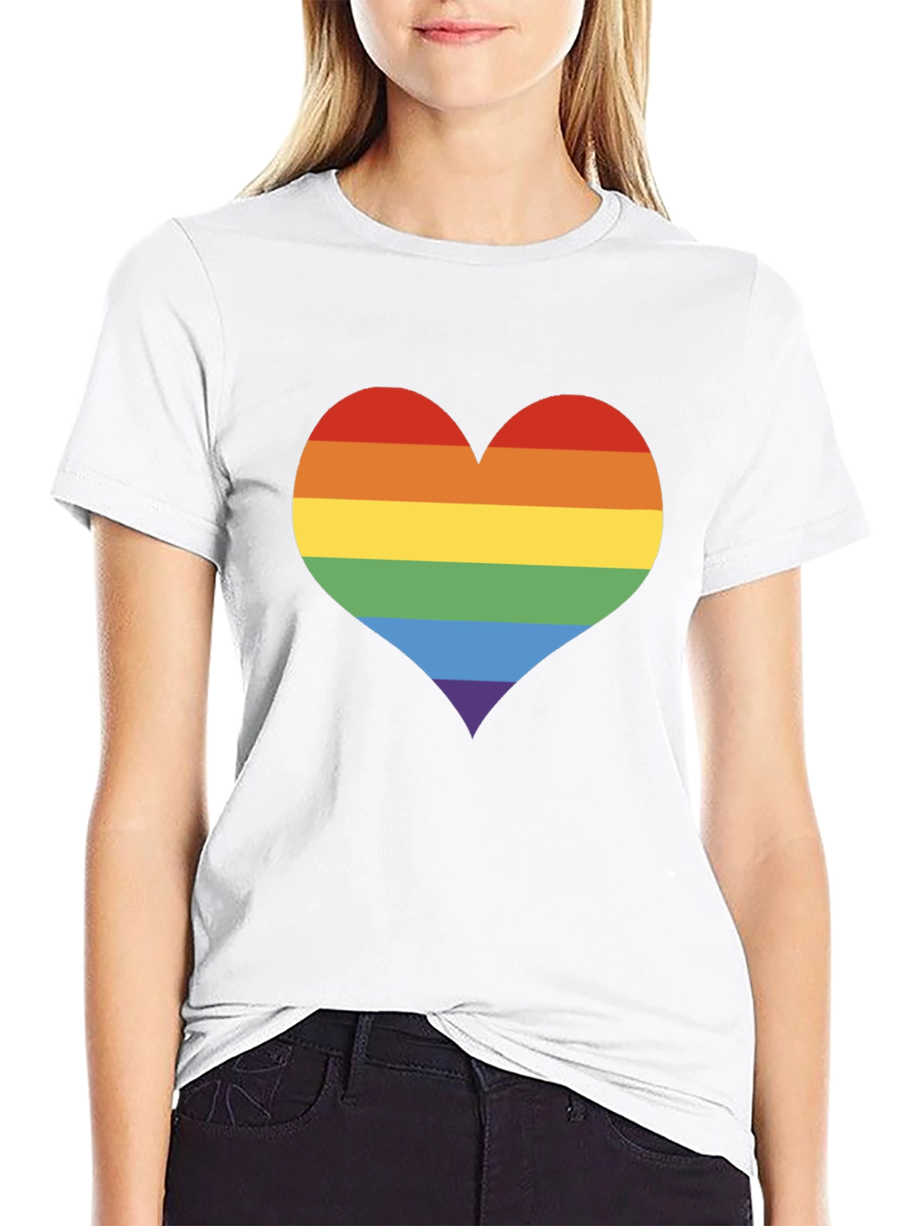 Black Pride Heart Graphic Tee - Black Cotton T-Shirt view 9