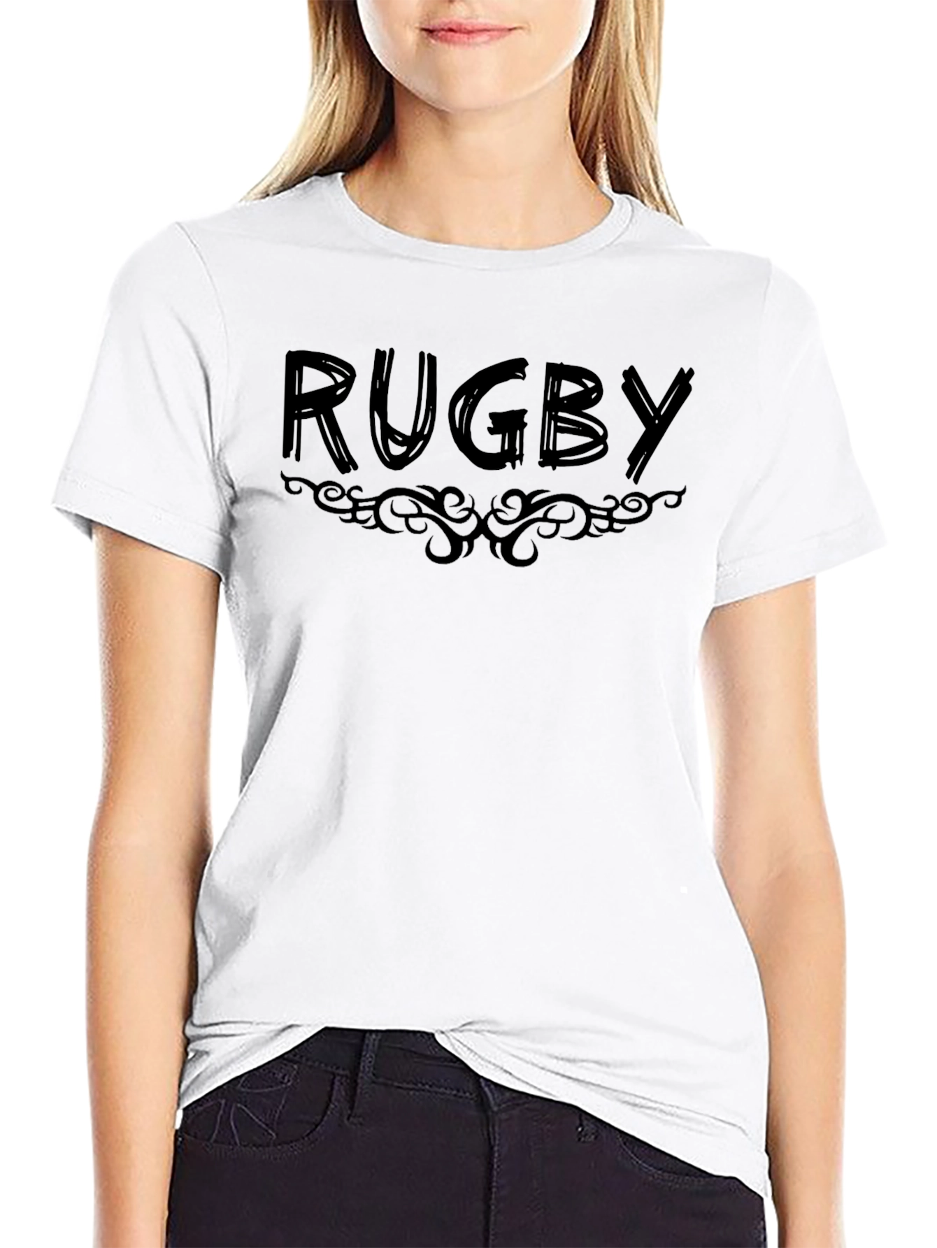 Black Rugby Graphic Tee - Stylish Sportswear view 9