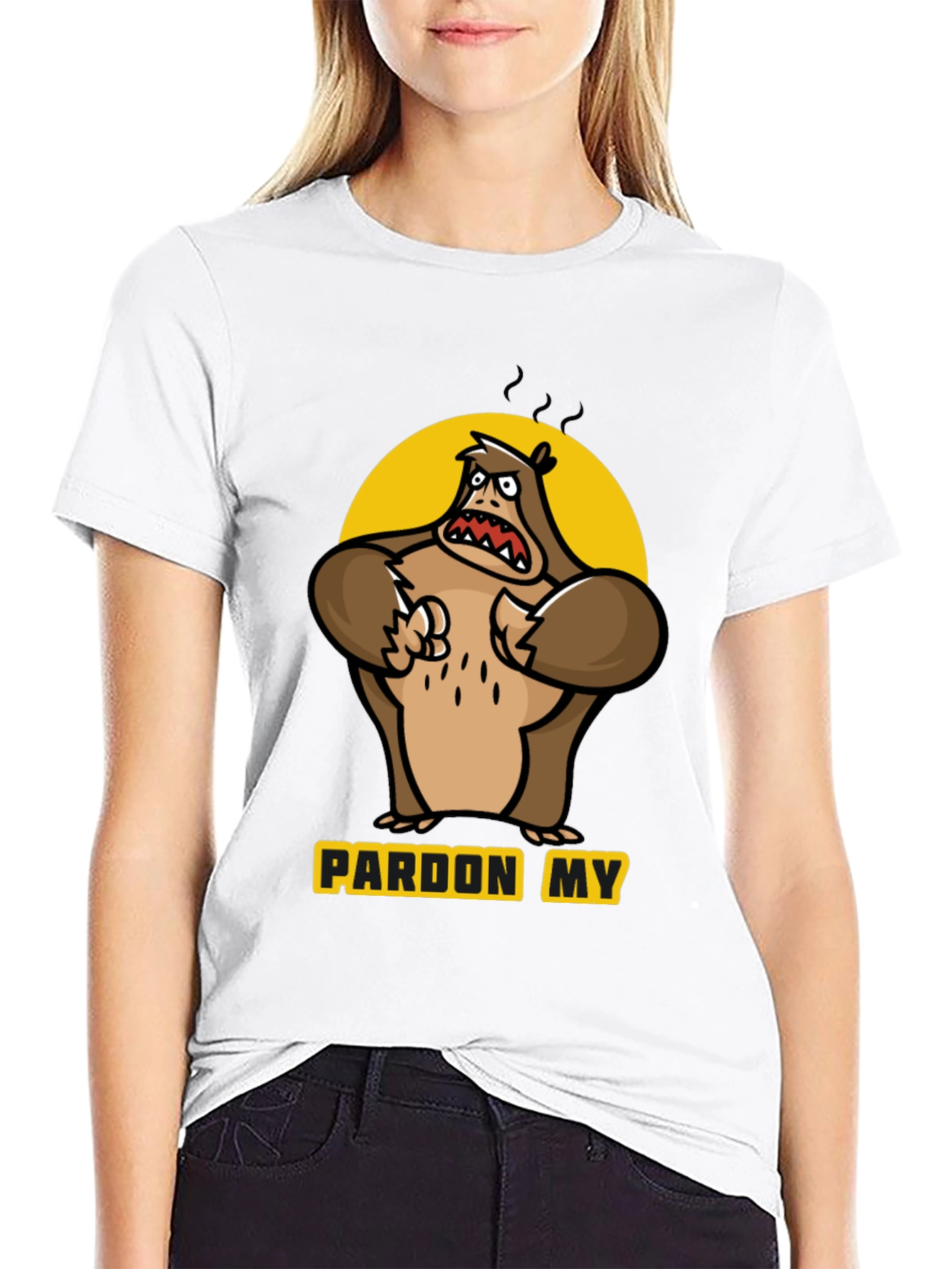 Black Pardon My Angry Yeti T-Shirt view 9