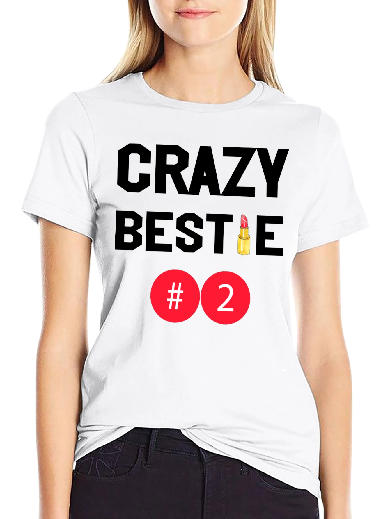 Black Crazy Bestie #2 Black Graphic Tee view 9
