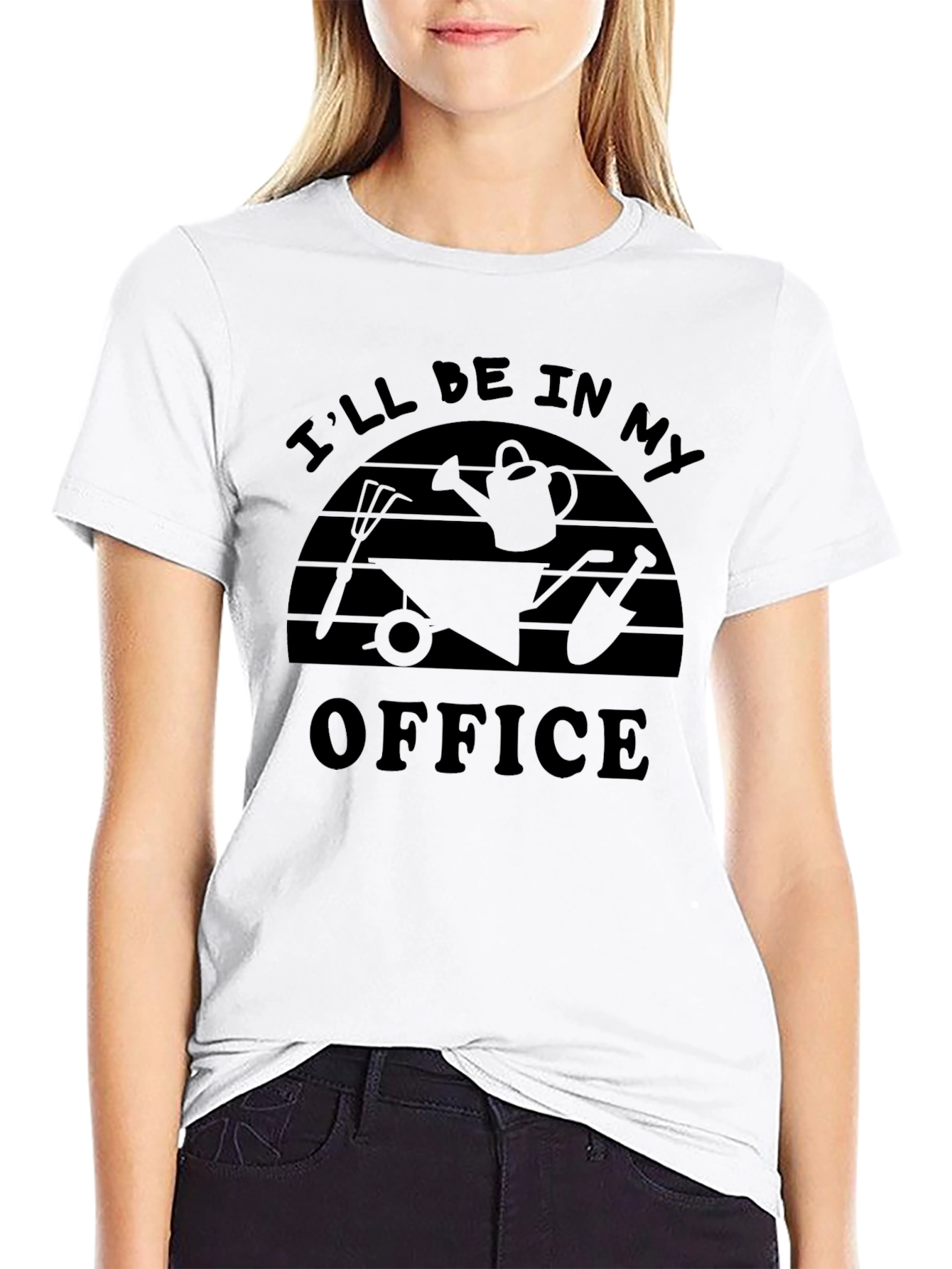 Black Gardening Office T-Shirt - Unisex view 9