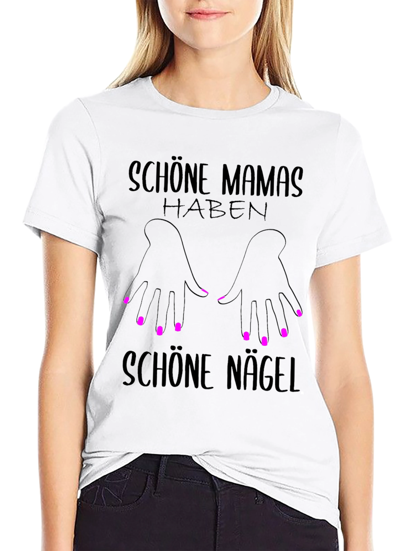 Black Schöne Mamas Haben Schöne Nägel T-Shirt view 9