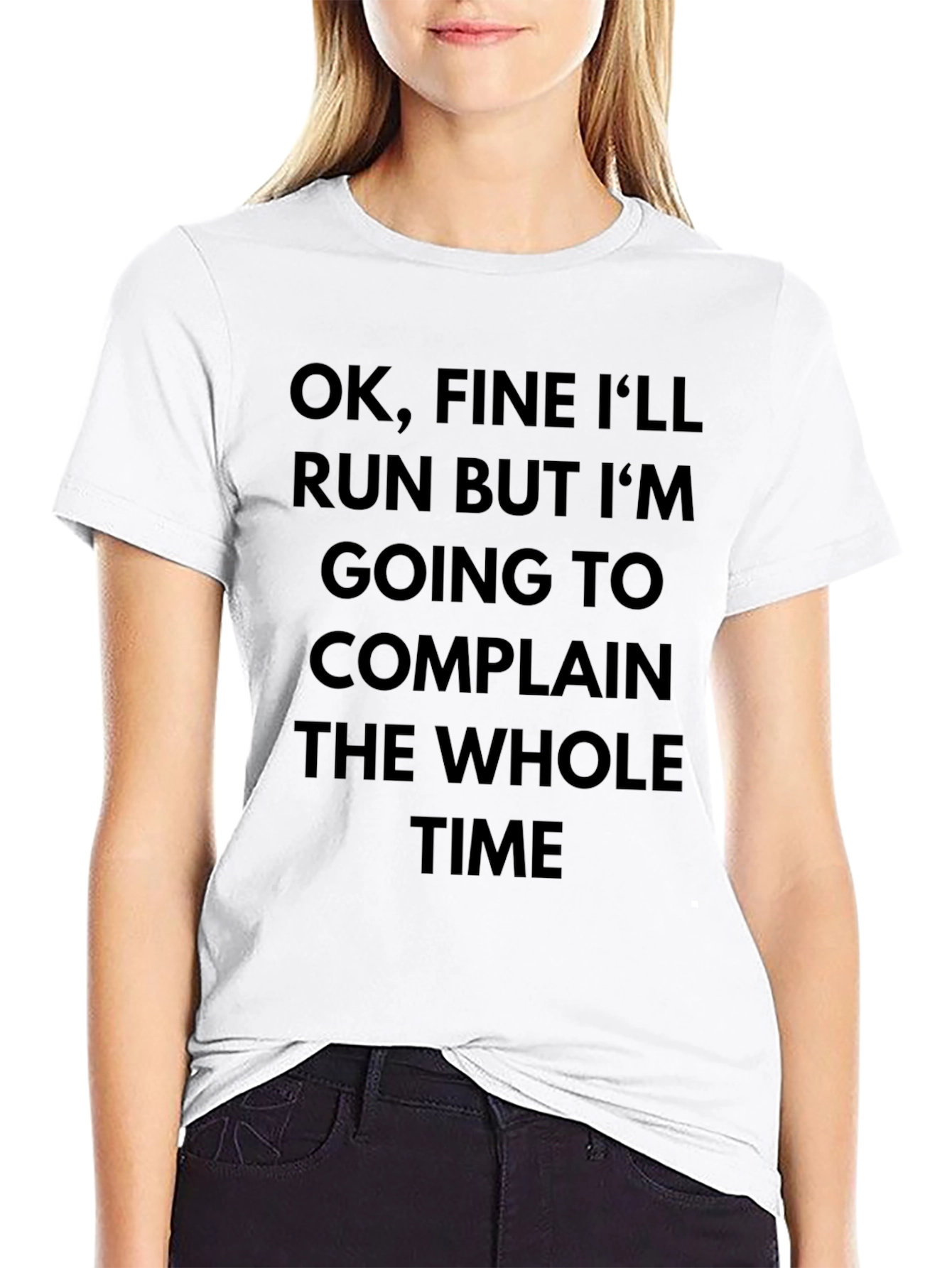 Black Funny Running T-Shirt - OK, Fine I'll Run view 9