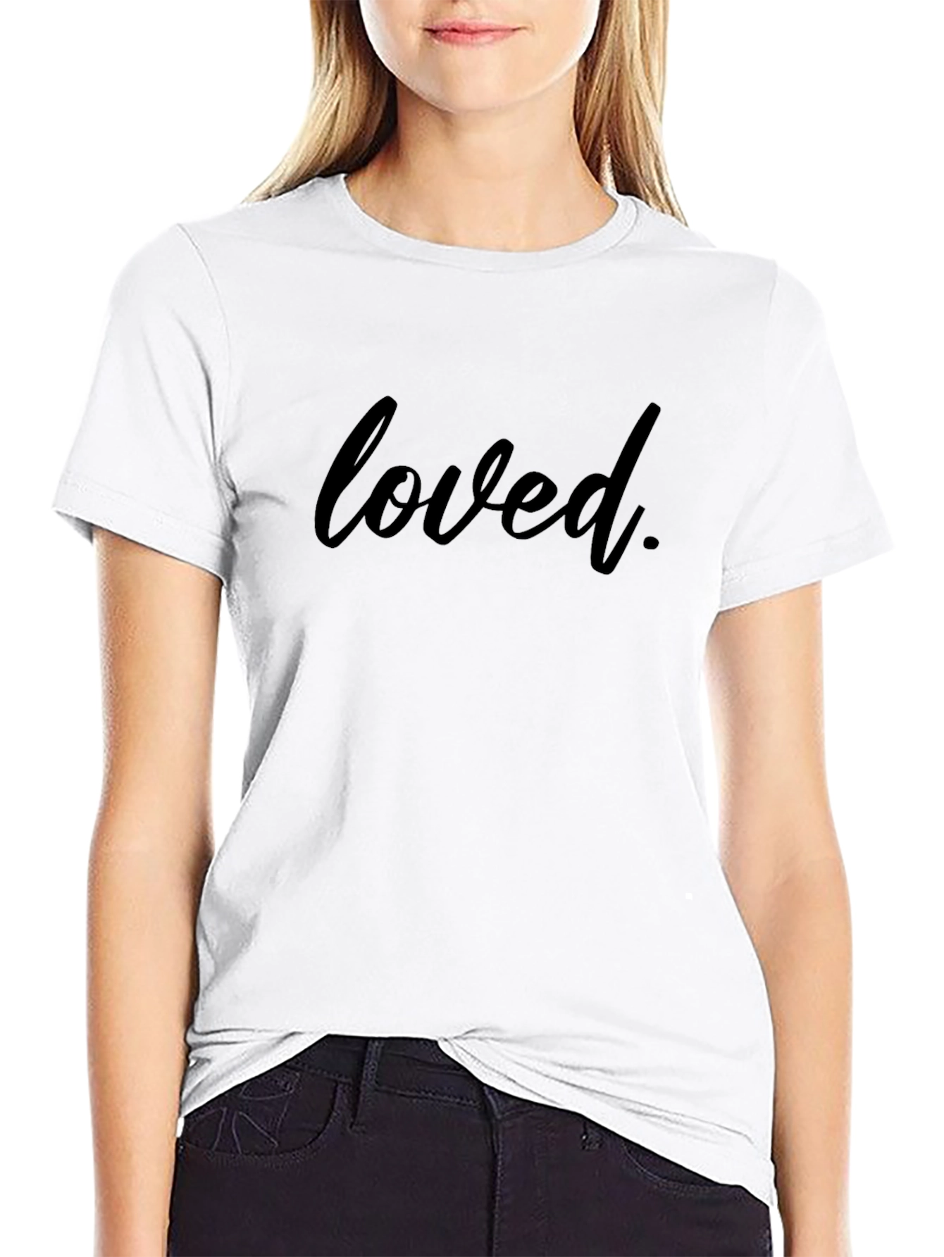 Black Loved T-Shirt - Casual Black Tee view 9