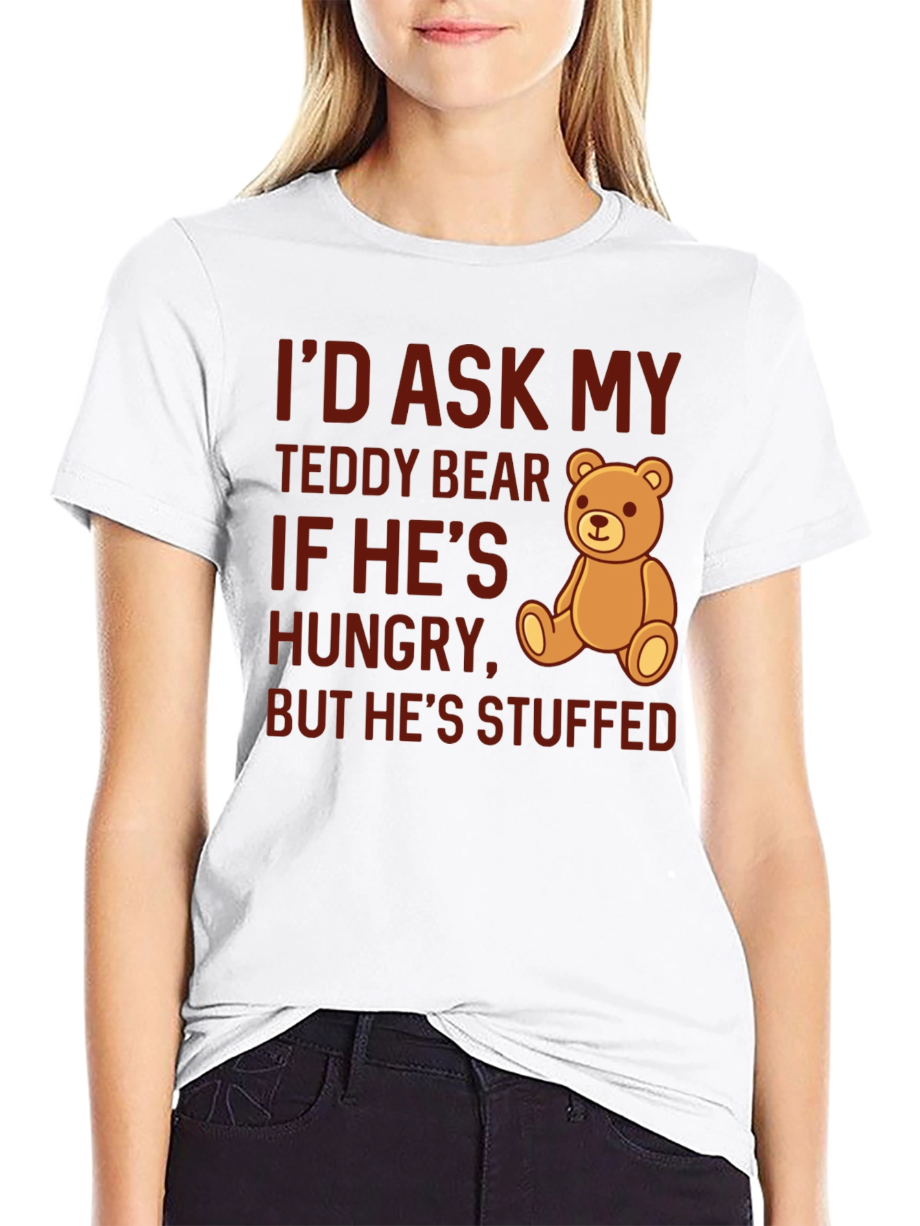 Black Funny Teddy Bear Stuffed T-Shirt view 9