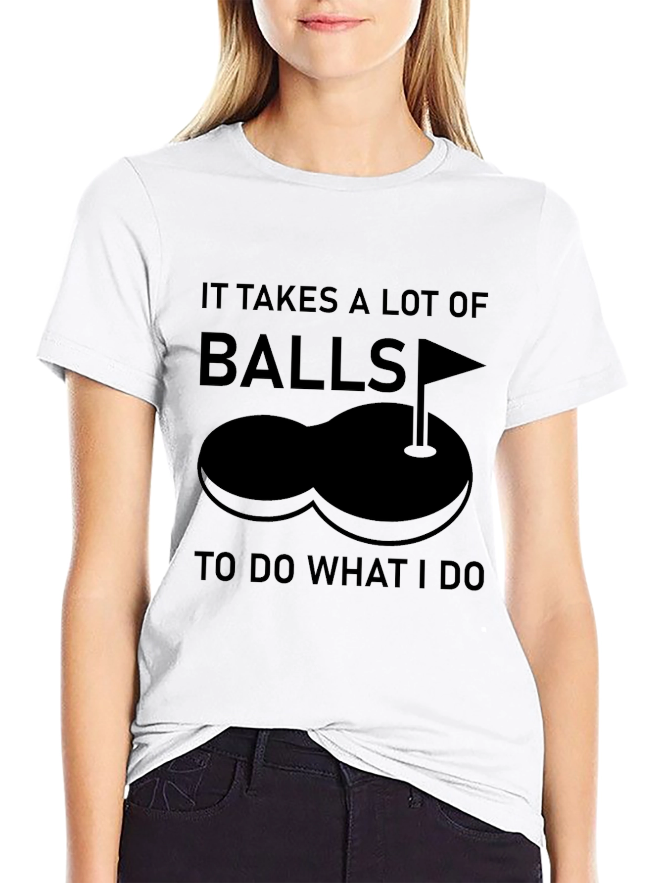 Black Funny Golf Balls T-Shirt - It Takes a Lot of Balls! view 9