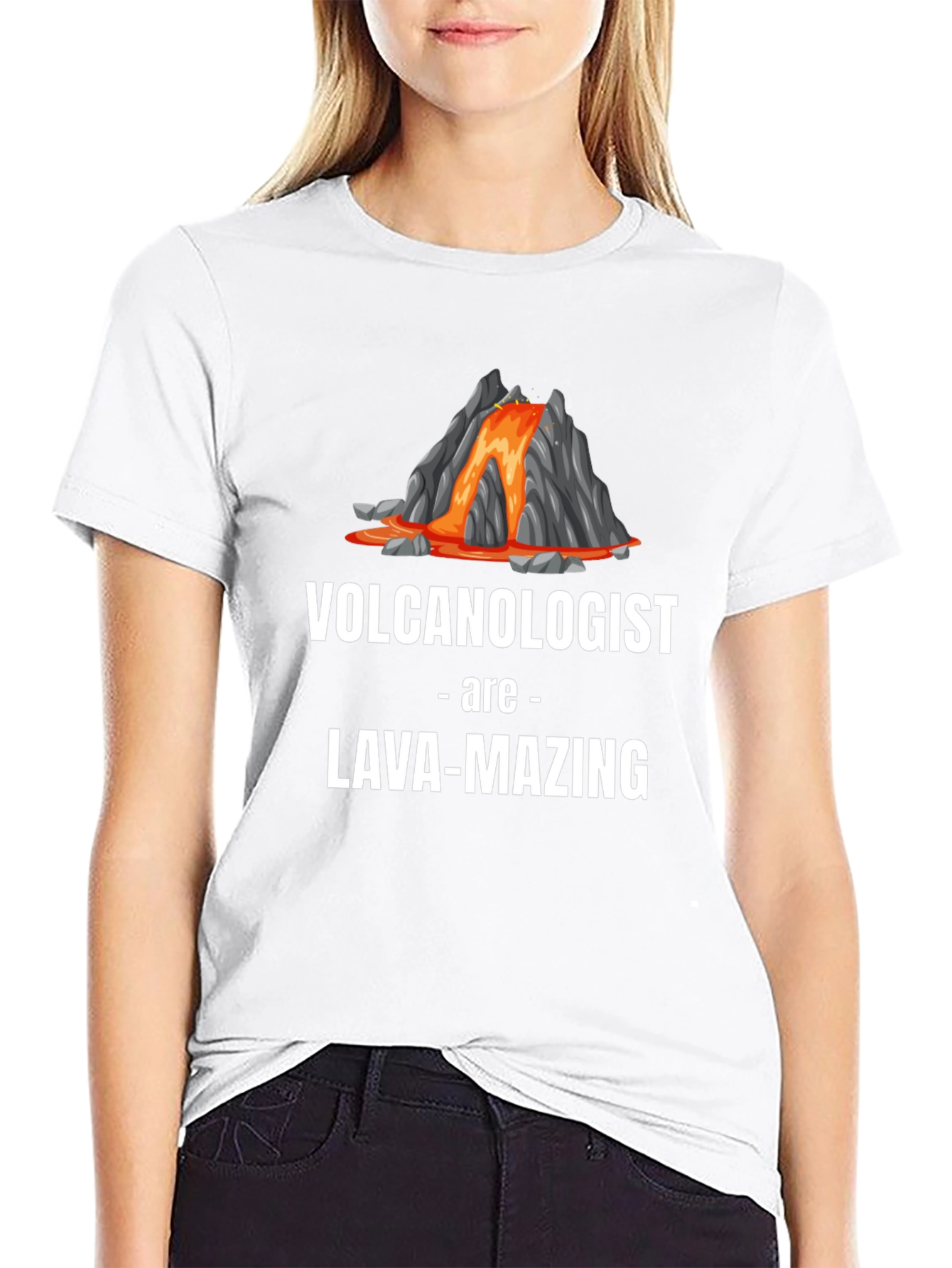 Black Volcanologist Lava-Mazing Funny Graphic T-Shirt view 9