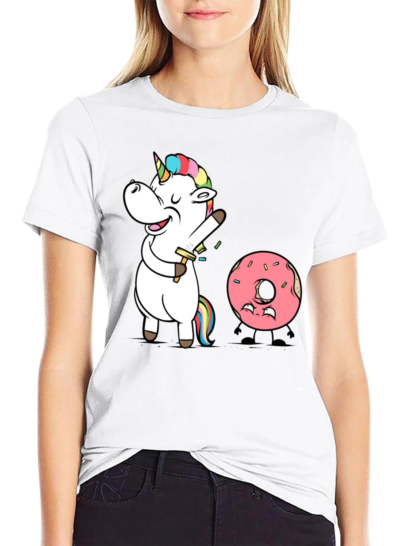 Black Unicorn Shaving Funny Graphic T-Shirt view 9